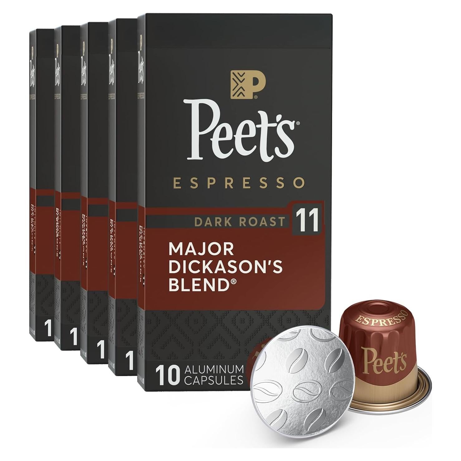 Cápsulas de Espresso Peet's Major Dickason's Tostado Oscuro 50 Unidades