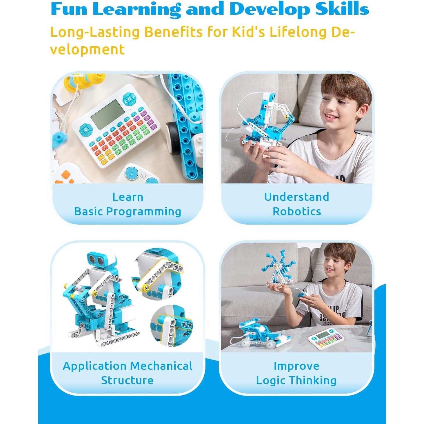 WhalesBot D3 Pro Kit 12-en-1 Robot Programación STEM 6-8 Años