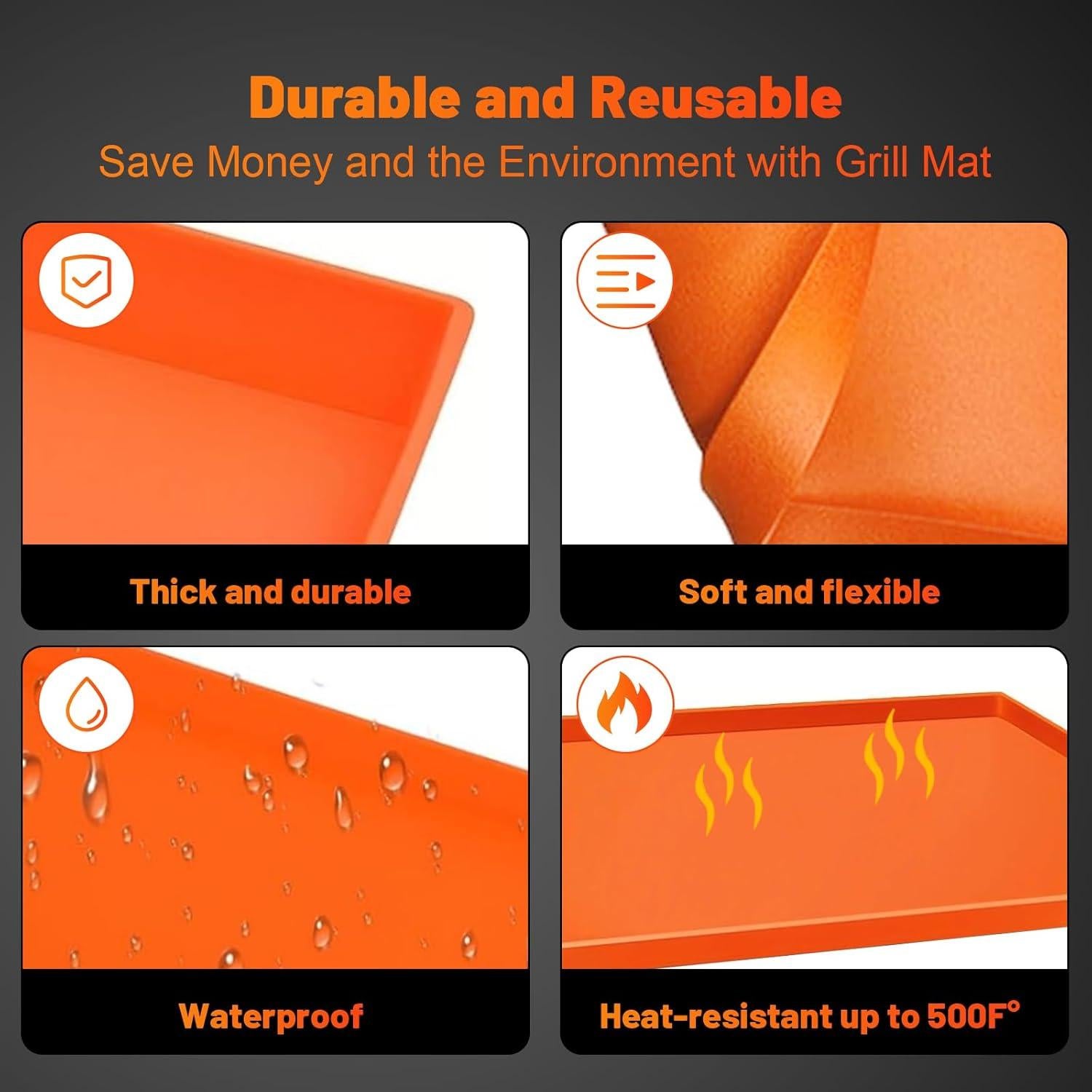 Alfombrilla de silicona Huggful 43x37 cm para plancha Blackstone