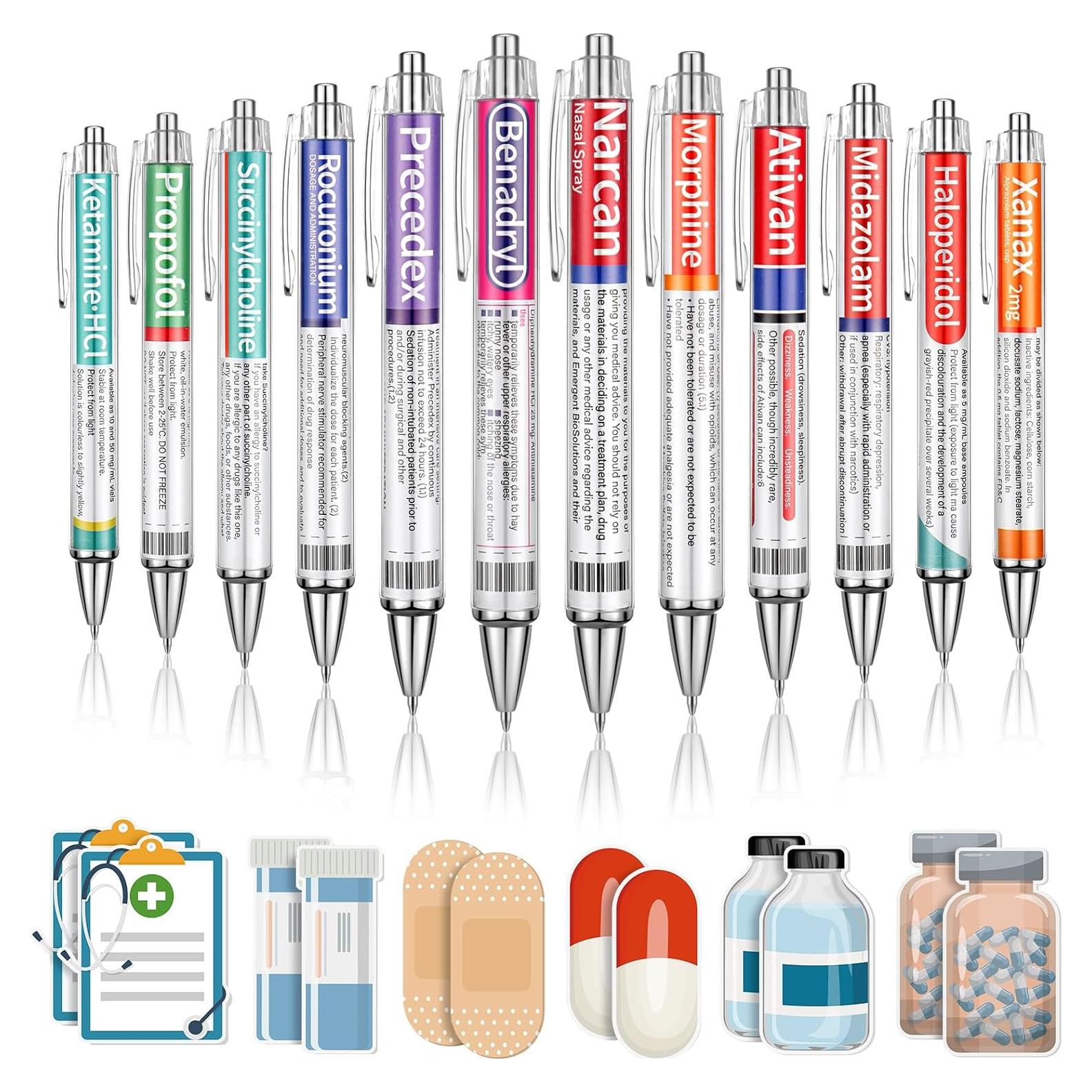 24 Bolígrafos de Farmacia MotiMind + 12 Notas Adhesivas