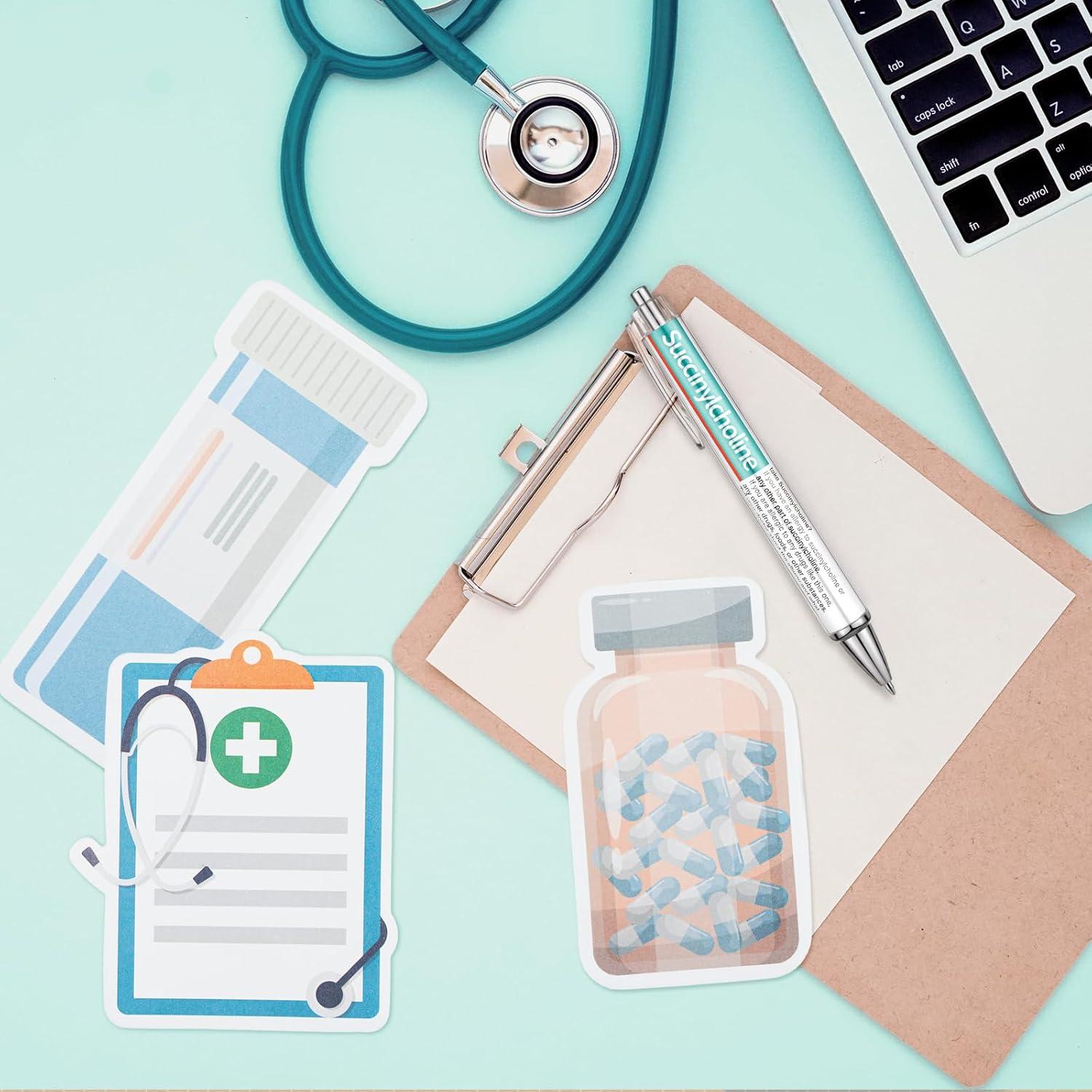 24 Bolígrafos de Farmacia MotiMind + 12 Notas Adhesivas