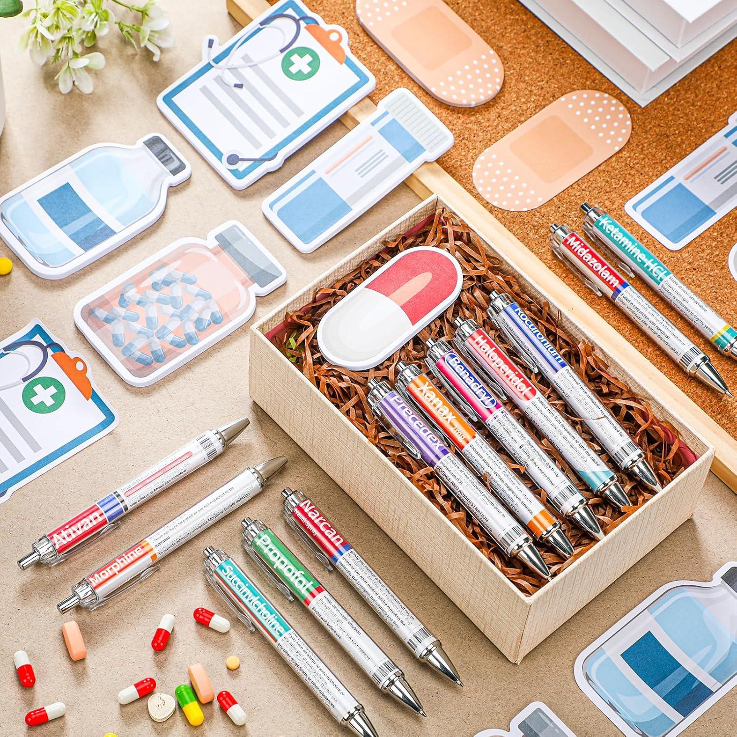 24 Bolígrafos de Farmacia MotiMind + 12 Notas Adhesivas