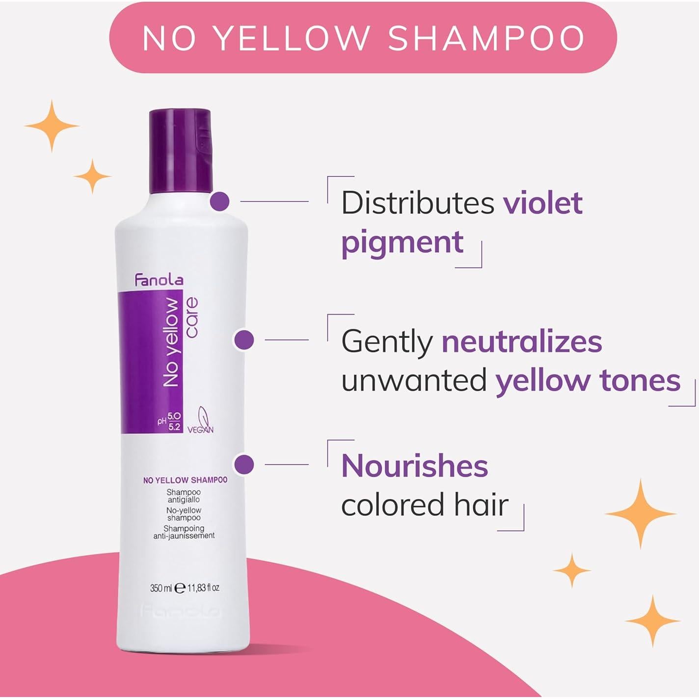 Champú Morado No Yellow Fanola 350 ml - Neutraliza Amarillos