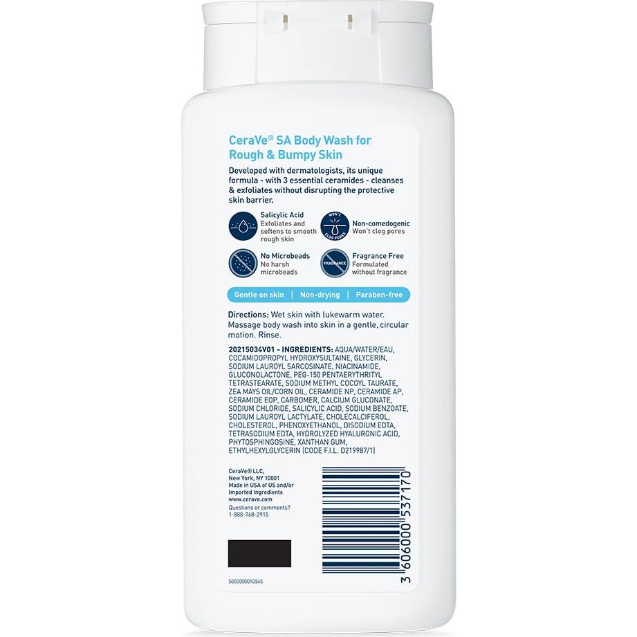 Gel de Ducha CeraVe SA 284g - Exfoliante Sin Fragancia