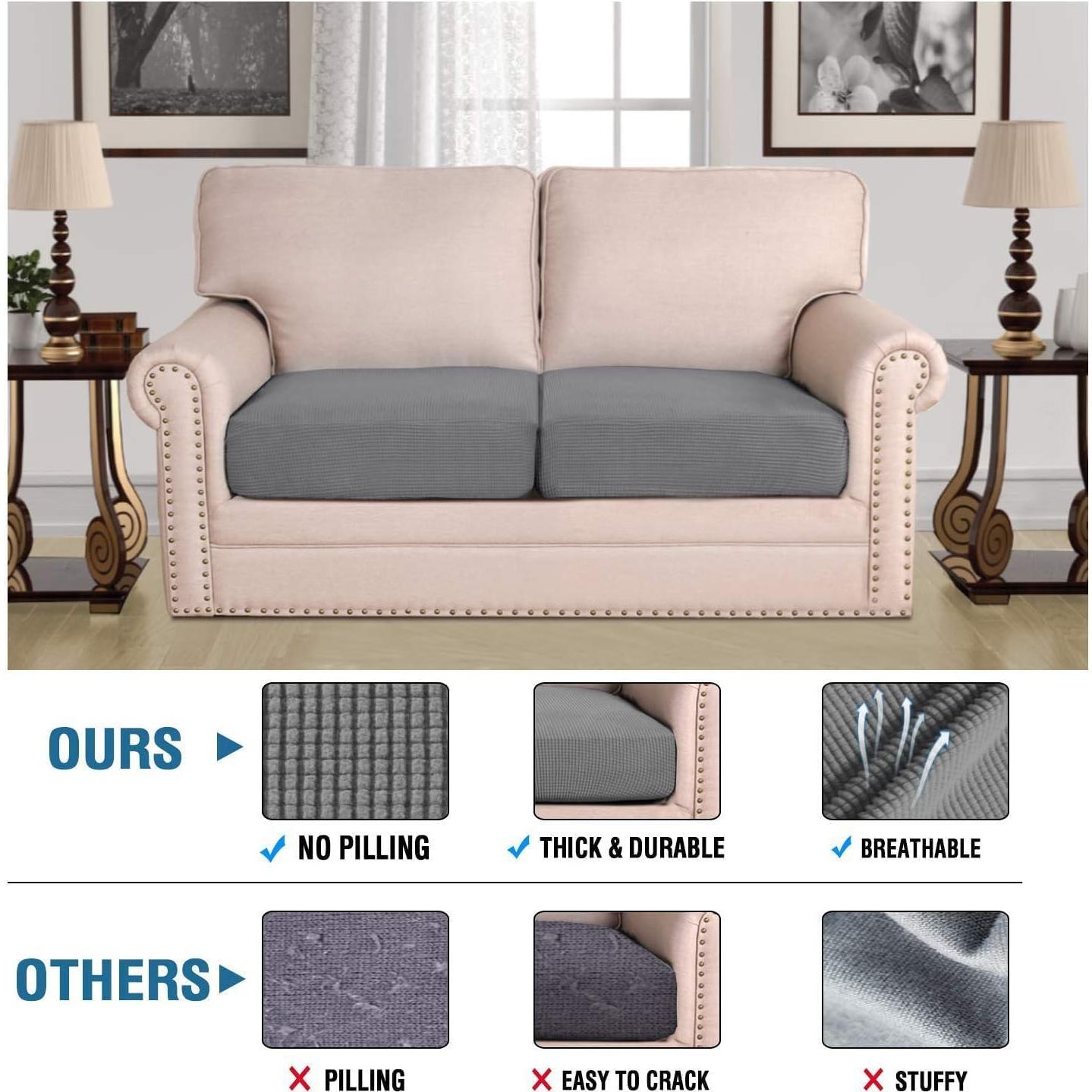 Funda de Cojín H.VERSAILTEX 2 Piezas Gris Ajustable