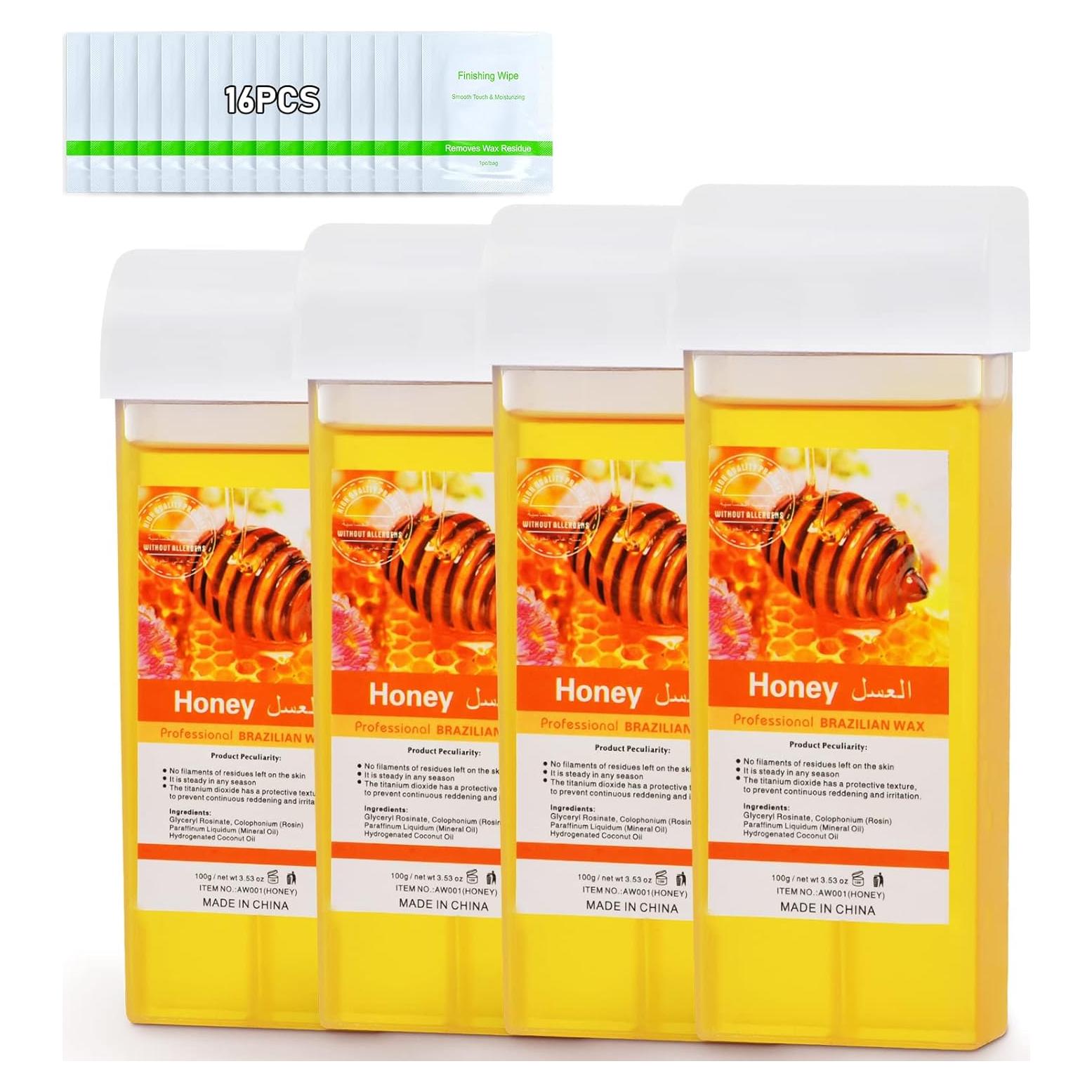 Cera Depilatoria Roll On Seopri Miel 4 Cartuchos 100% Natural