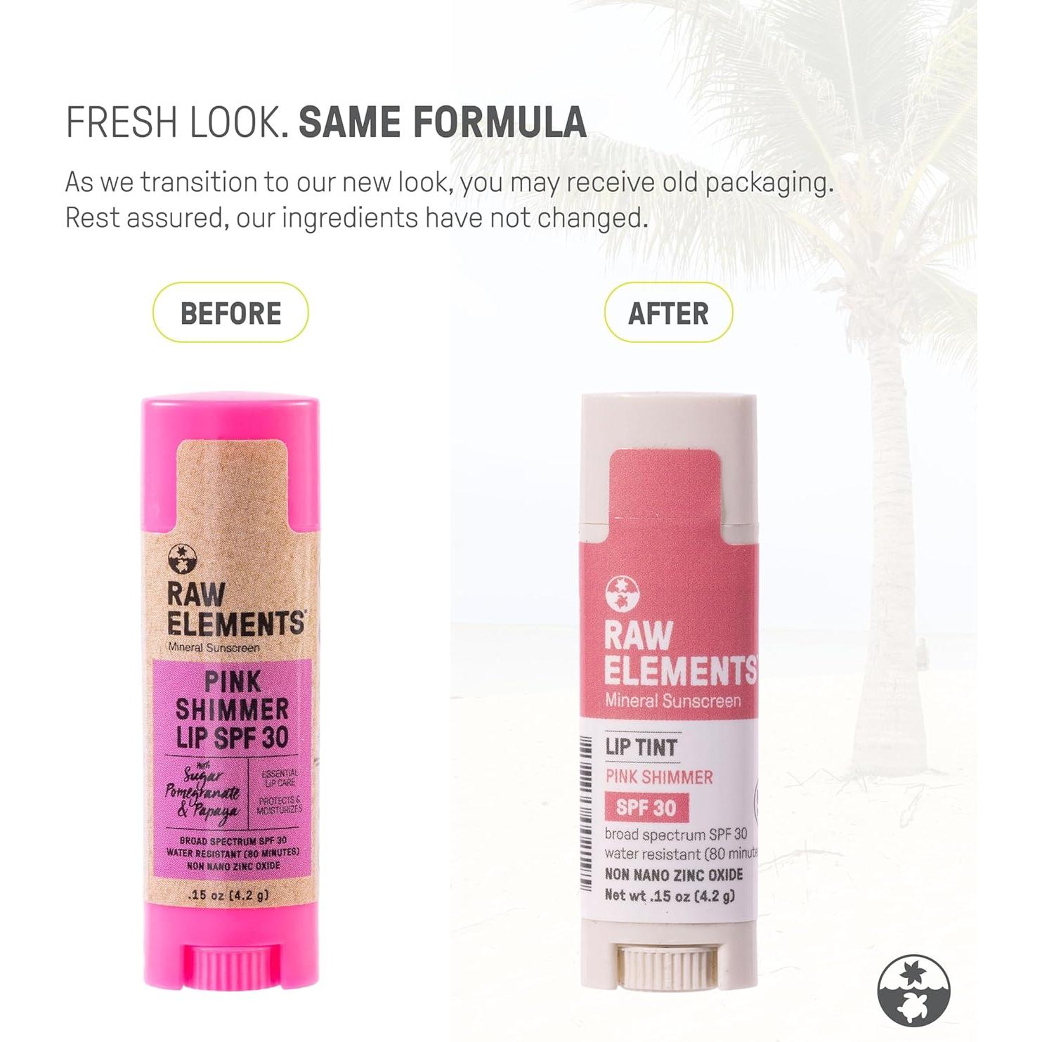 Brillo Labial Orgánico Rosa Raw Elements SPF 30 - 4.25g