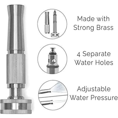 Carrete de Manguera de Jardín Morvat 150FT Acero Inoxidable