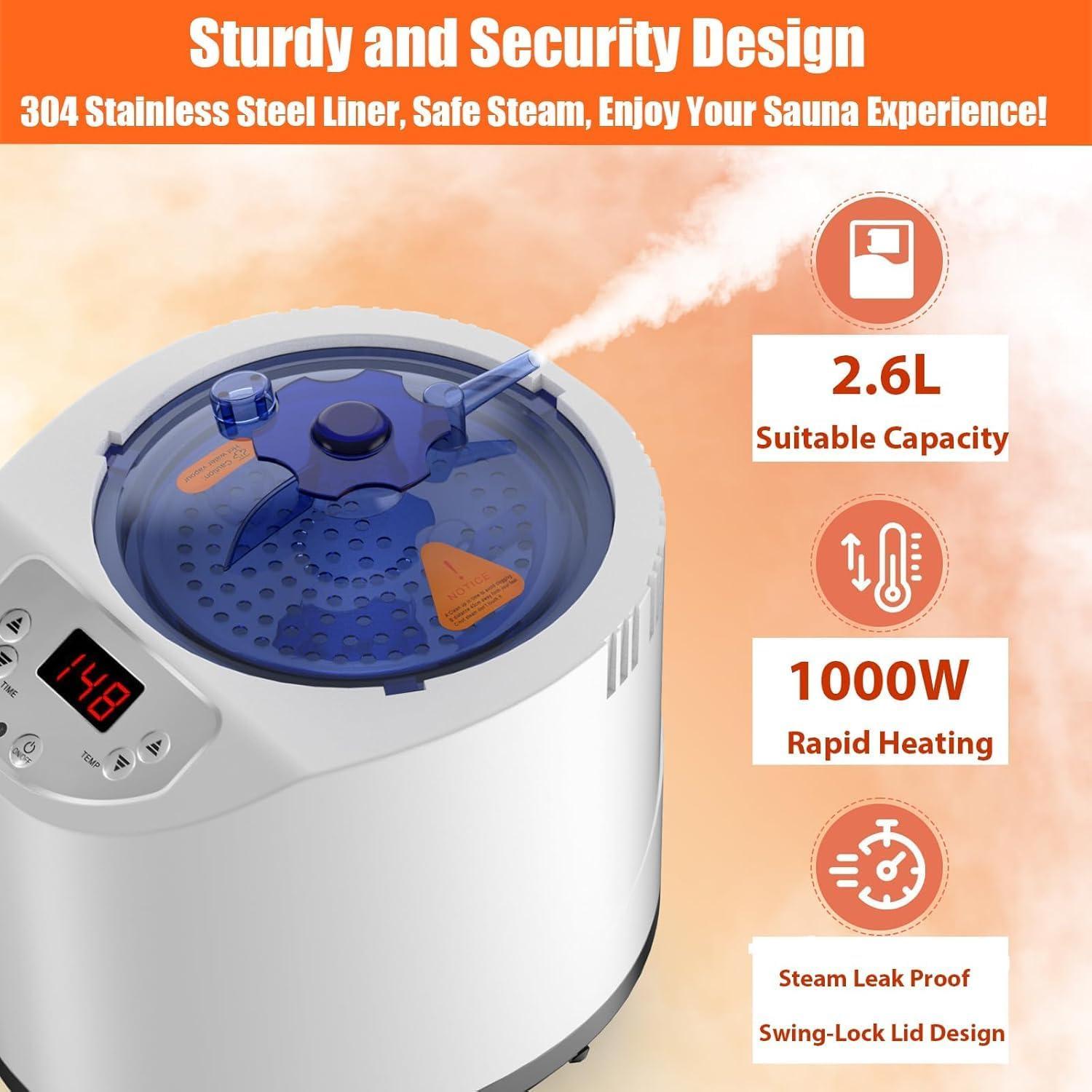 Sauna Portátil Bsdonte SN-A con Vaporizador 1000W y Silla