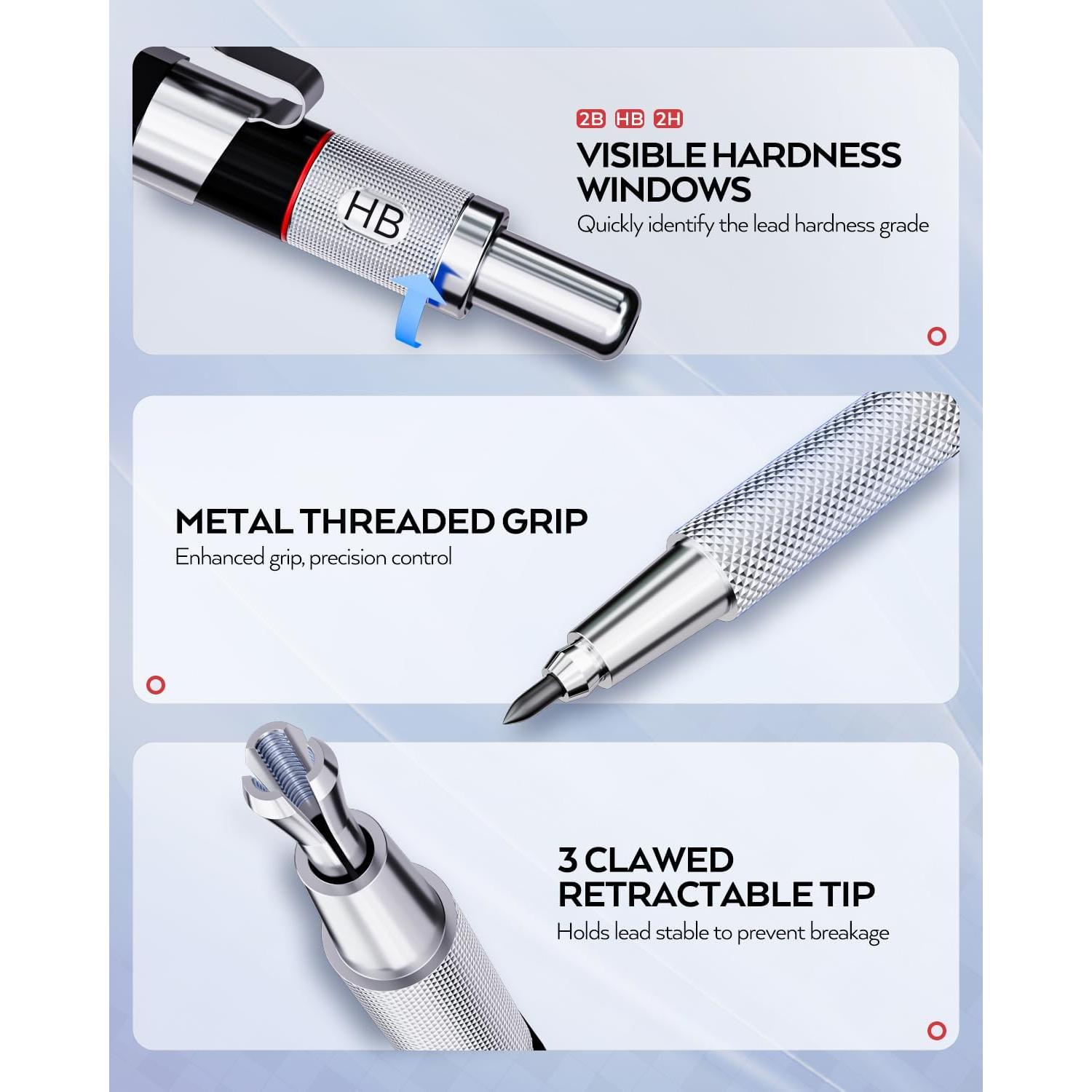 Conjunto de Lápices Mecánicos Nicpro 6PCS 0.5-0.9mm y 2mm