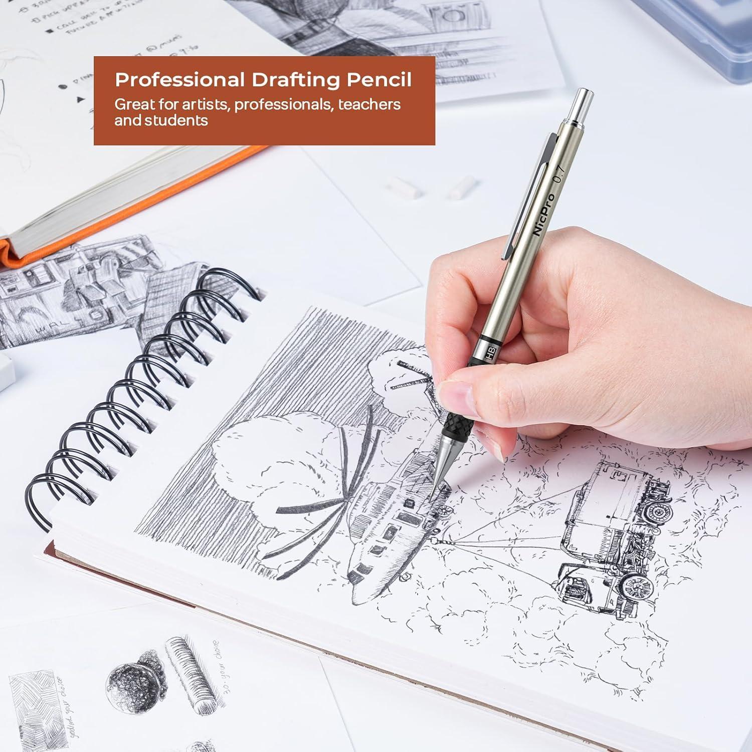 Conjunto de Lápices Mecánicos Nicpro 6PCS 0.5-0.9mm y 2mm