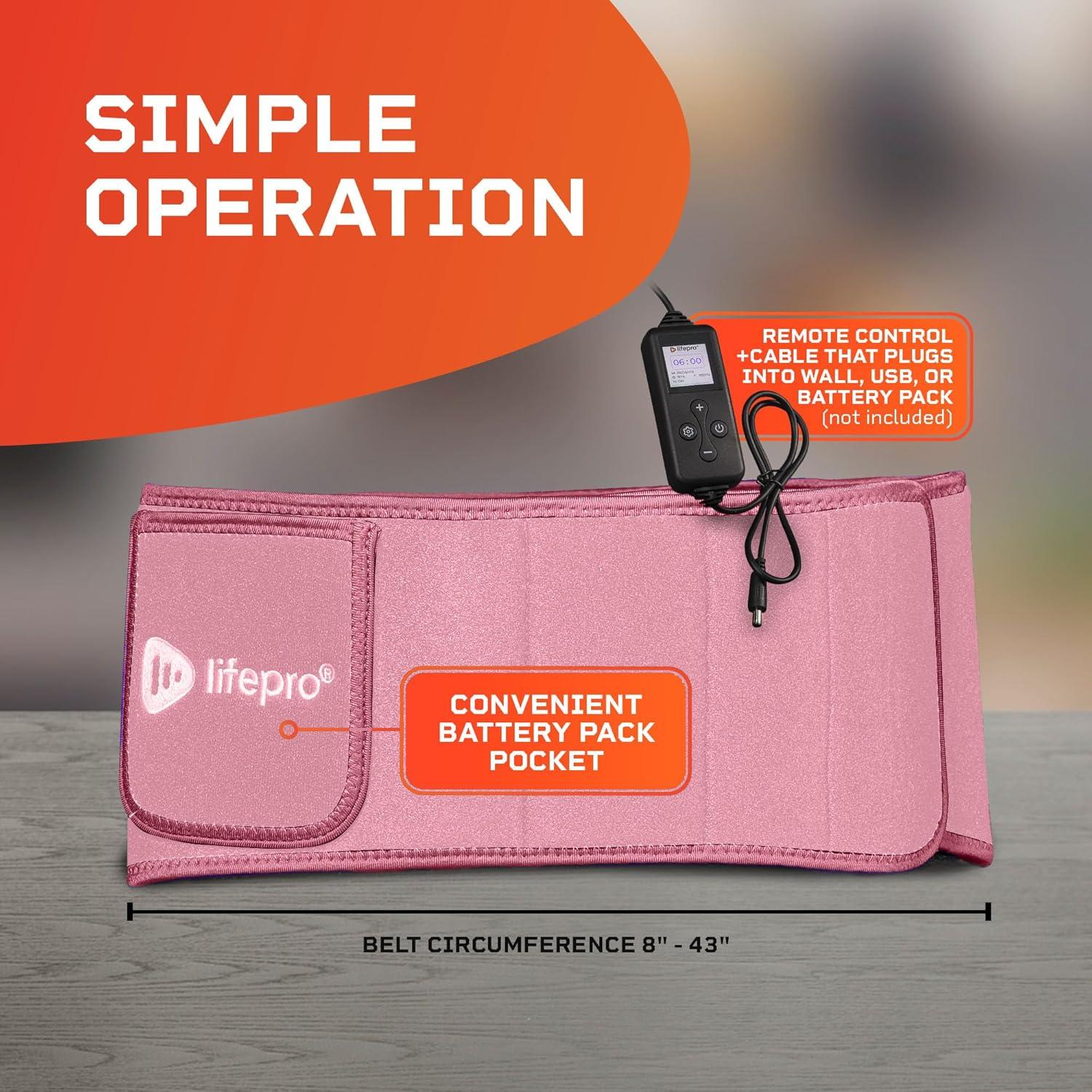 Cinturón Terapia Luz Roja LifePro - 660nm y 850nm Infrarrojo