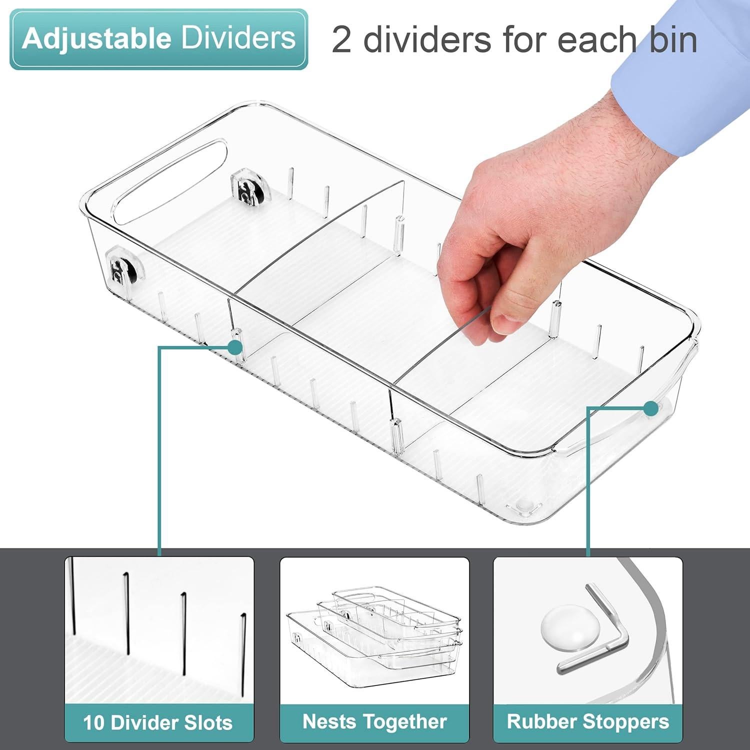 Organizador de Nevera Sorbus con Ruedas - 3 Contenedores Transparentes