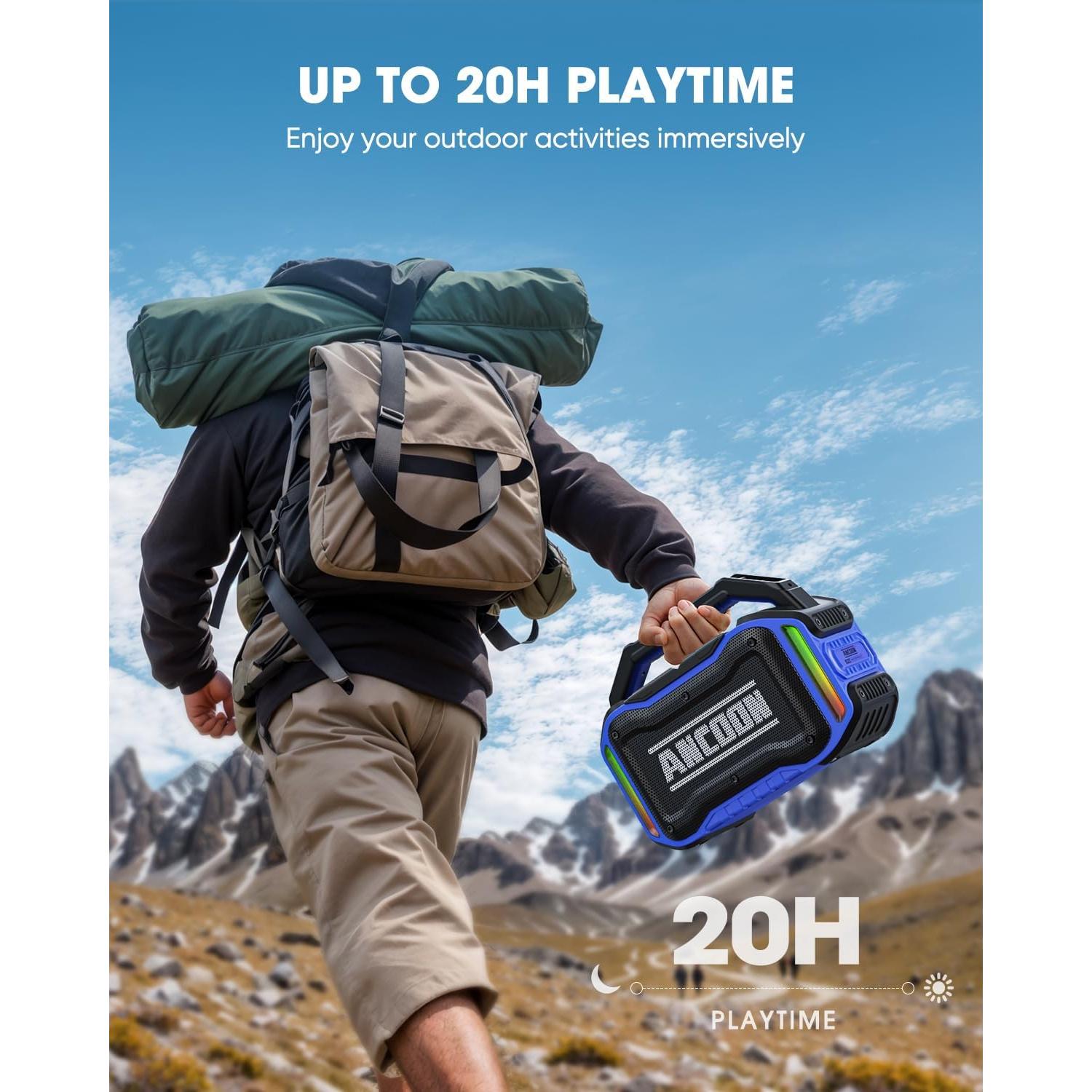 Altavoz Bluetooth ANCOON S01 80W Impermeable 20H Azul