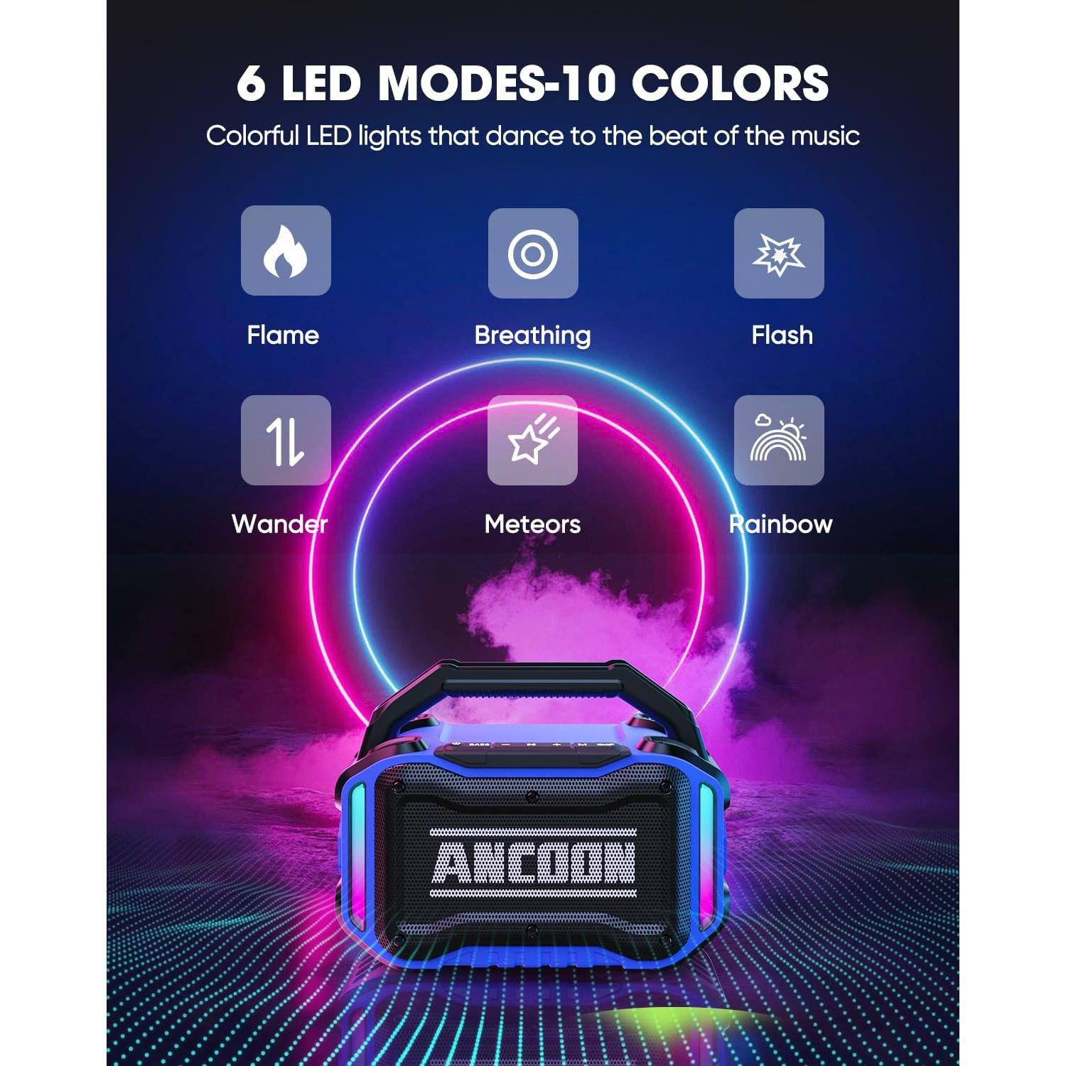 Altavoz Bluetooth ANCOON S01 80W Impermeable 20H Azul