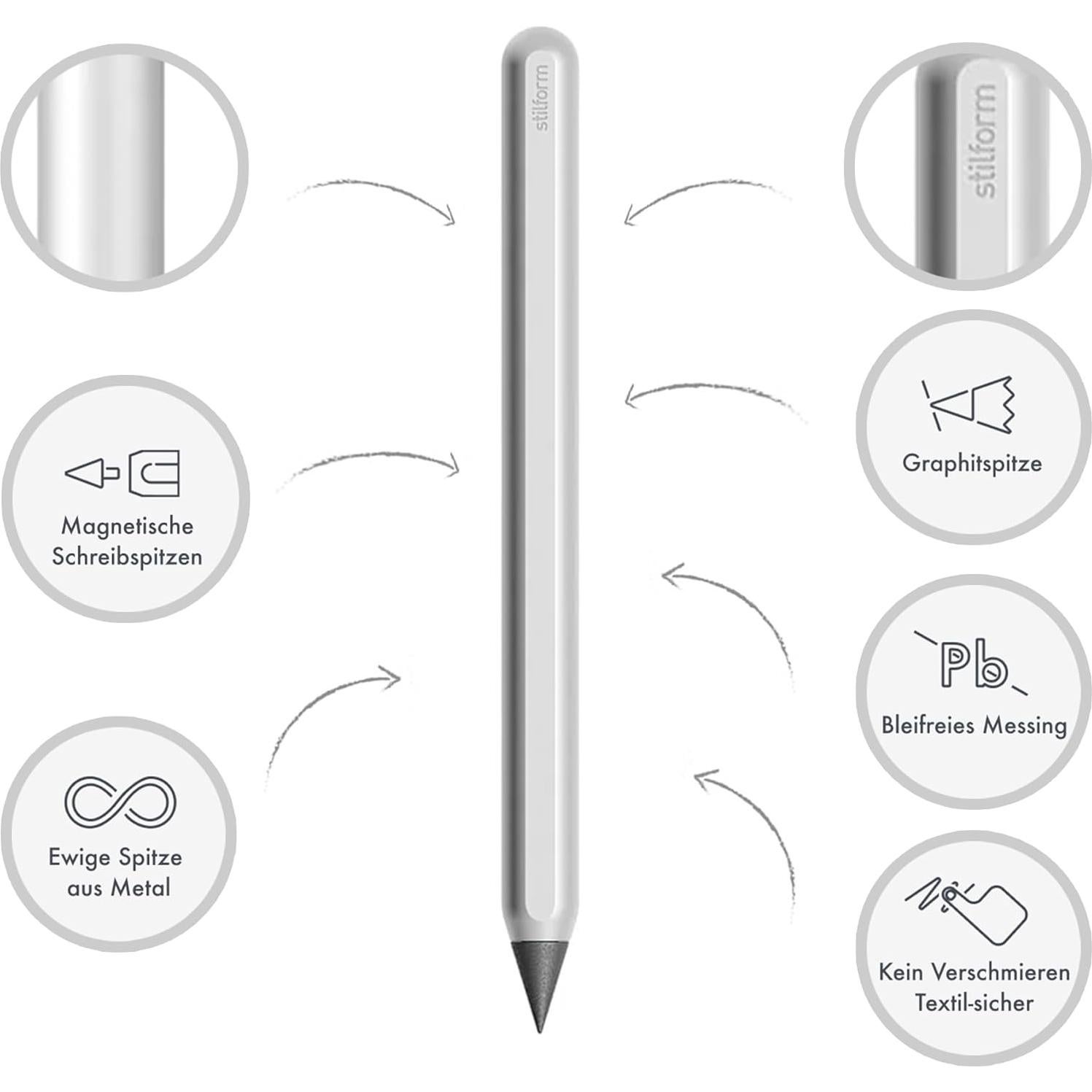 Lápiz Stilform AEON Pure Aluminio Magnético 0.5mm Plata