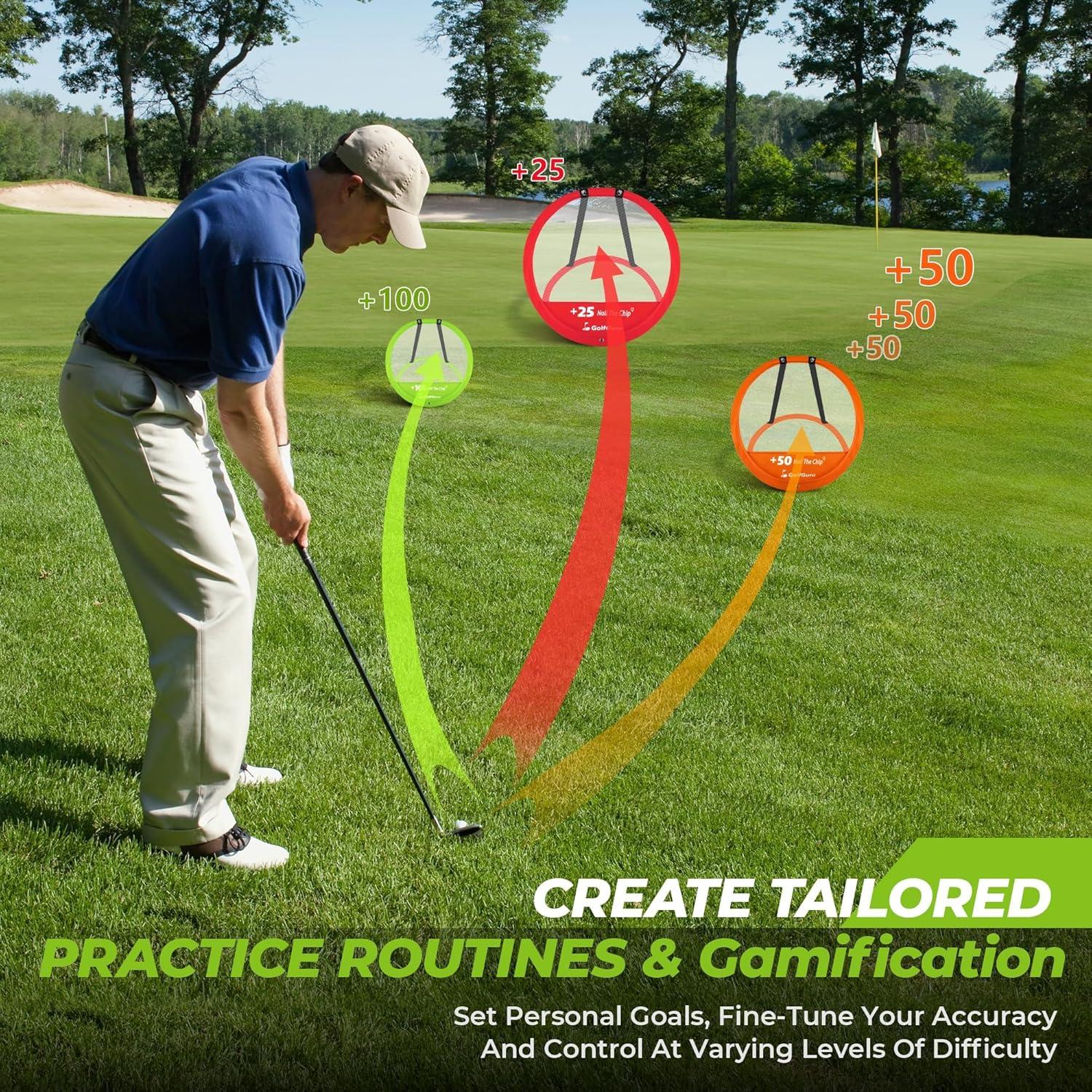 Conjunto Golfguru 3 Redes Chipping y Alfombrilla 12 Pelotas