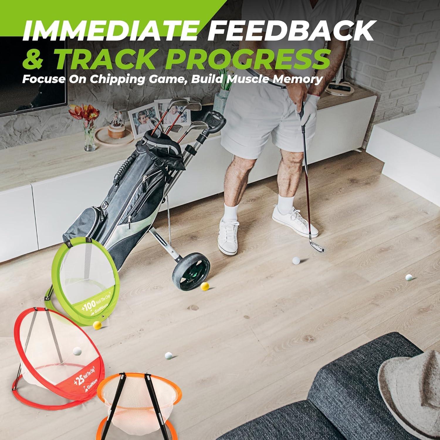 Conjunto Golfguru 3 Redes Chipping y Alfombrilla 12 Pelotas