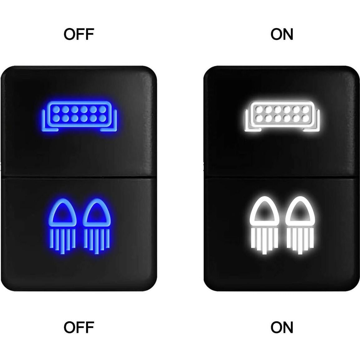 Interruptor de Luz Toyota - Doble Función Azul-Blanco