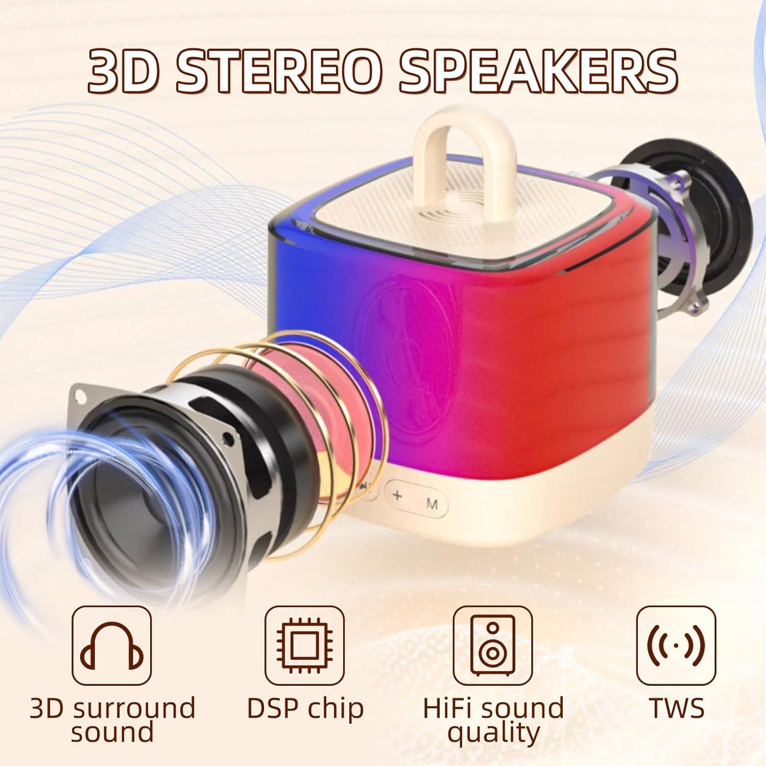 Mini Máquina de Karaoke DRSYXCS con 2 Micrófonos Inalámbricos