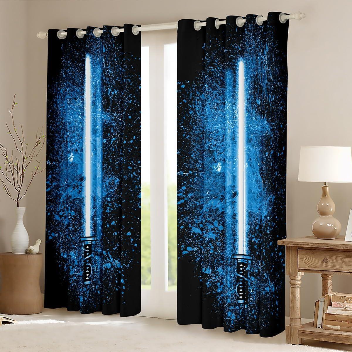 Cortinas Feelyou 96.5x114.3 cm Azul 2 Paneles Modernas Aislantes