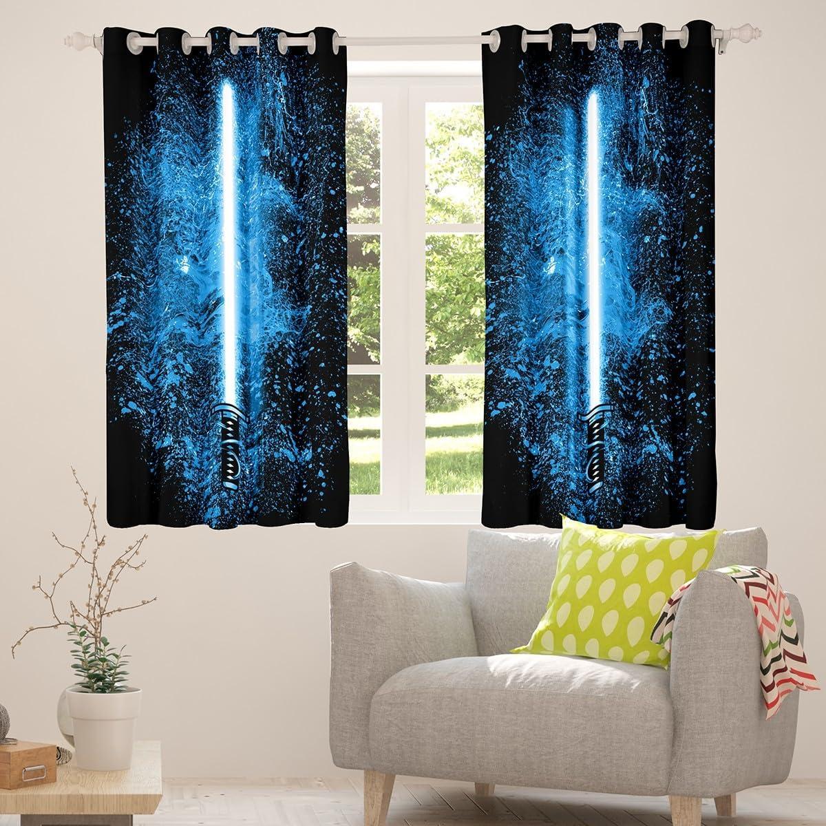 Cortinas Feelyou 96.5x114.3 cm Azul 2 Paneles Modernas Aislantes
