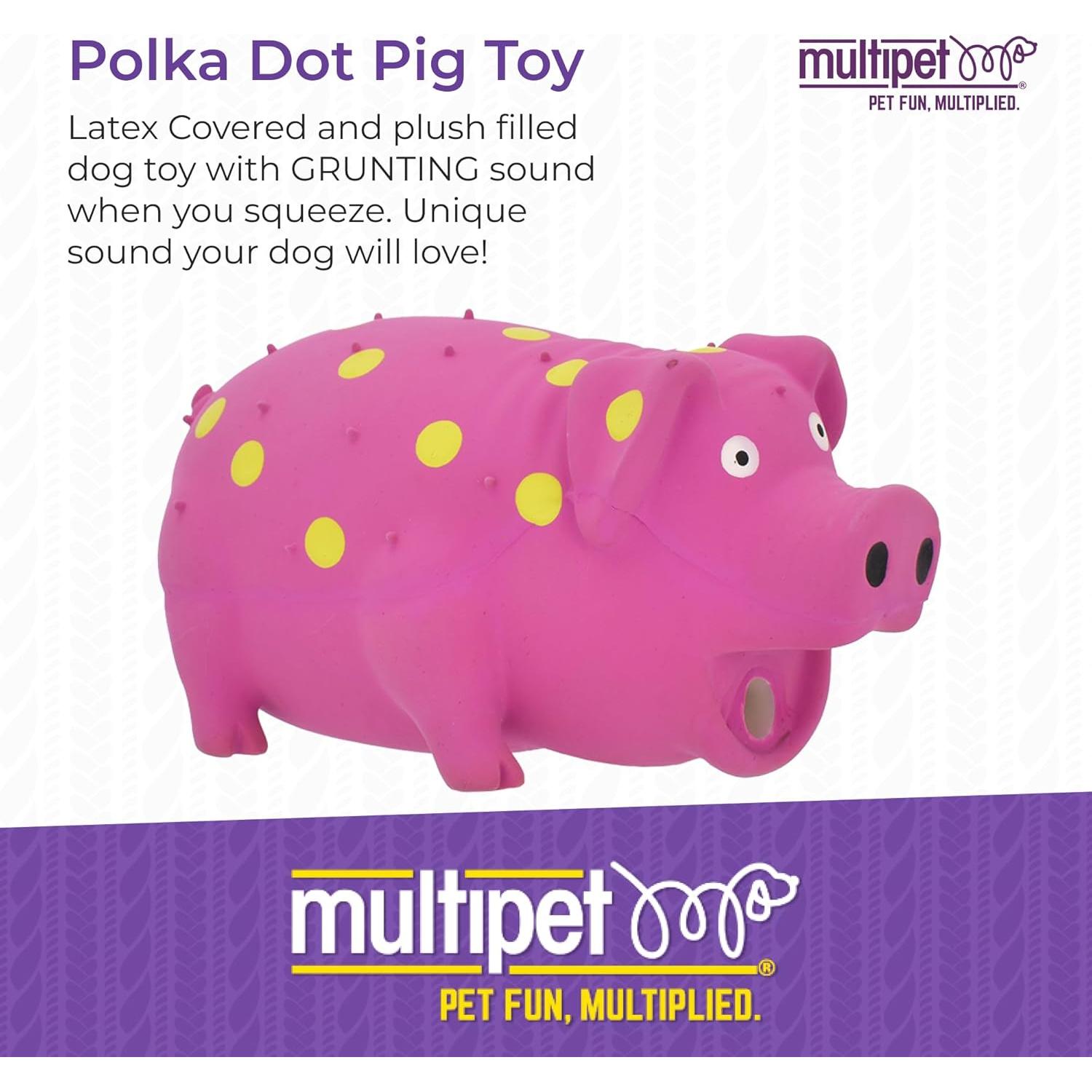 Juguete para perro Multipet Cerdo de látex 22 cm colores variados