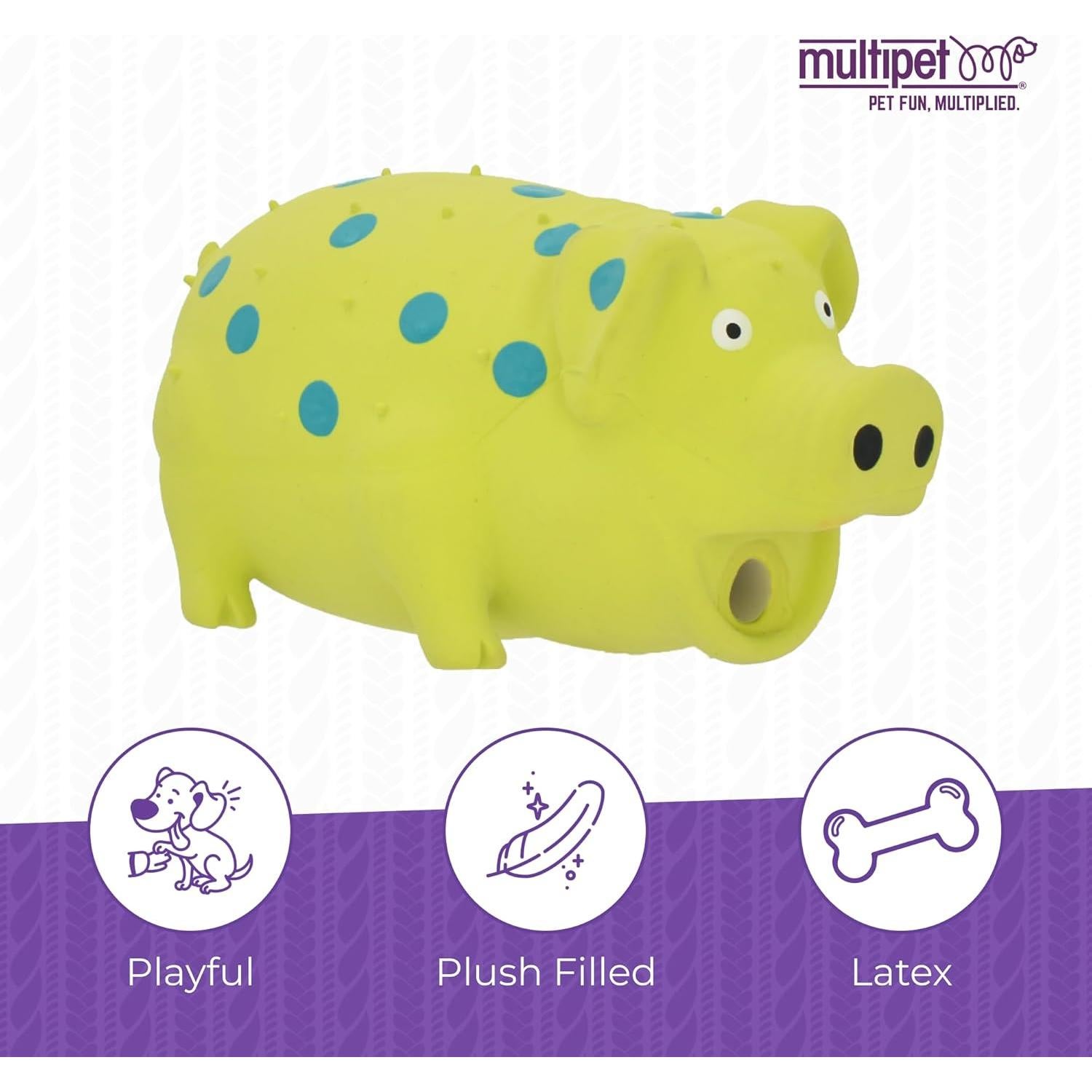 Juguete para perro Multipet Cerdo de látex 22 cm colores variados