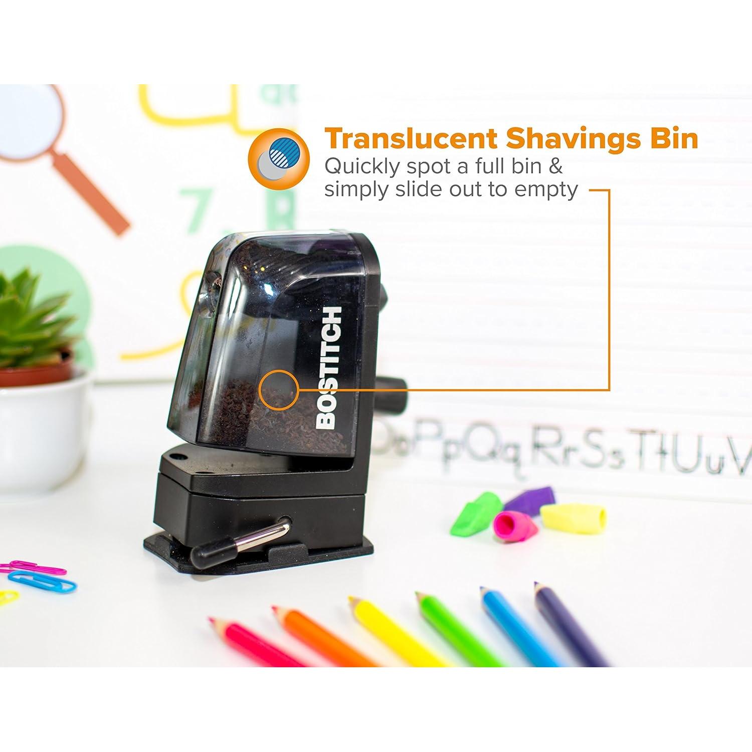 Afilador de lápices Bostitch MPS2-BLK, montaje 2 en 1