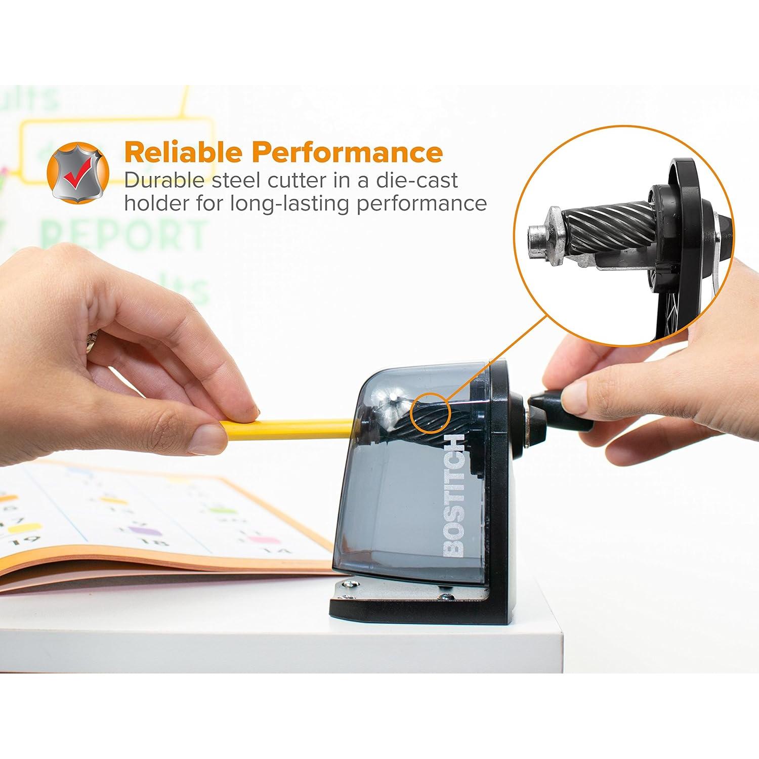 Afilador de lápices Bostitch MPS2-BLK, montaje 2 en 1