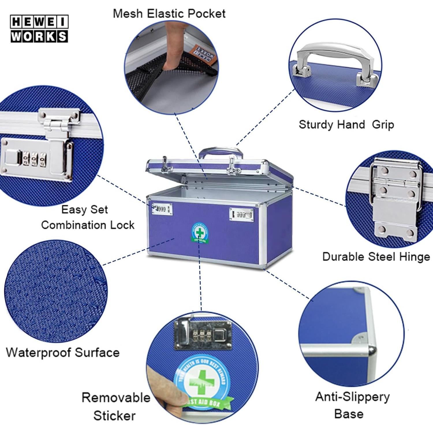 Caja de Medicamentos HEWEI WORKS Cerrable 36x18x21cm Azul