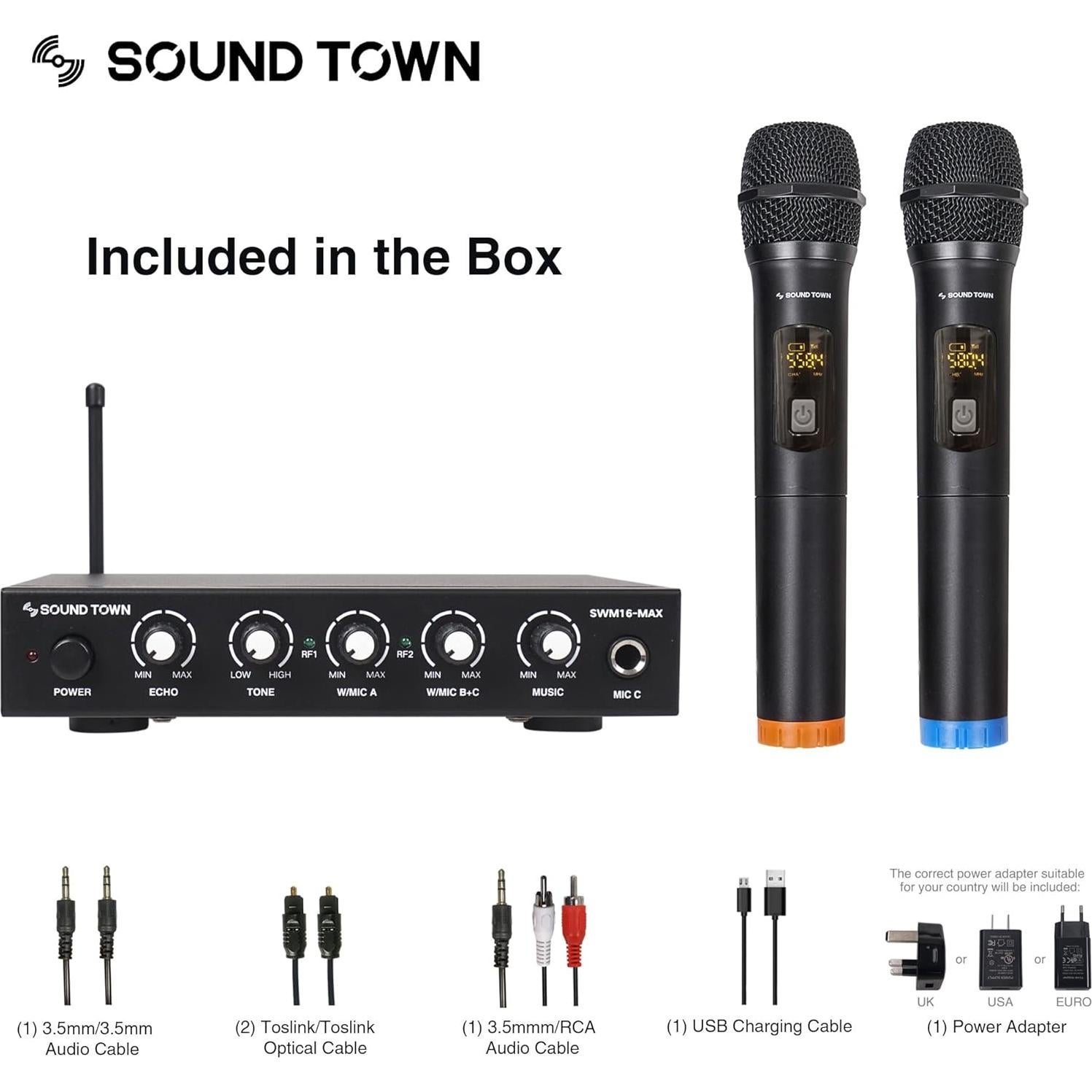 Sistema de Mezcla Karaoke Inalámbrico Sound Town SWM16-MAX