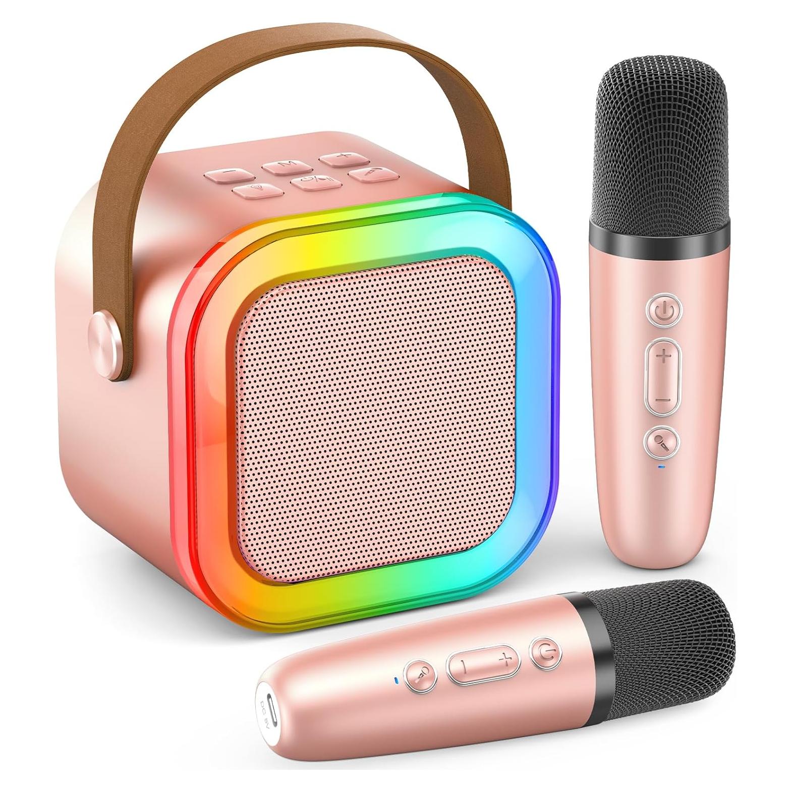 Máquina de Karaoke Peski K-51 Mini Bluetooth Oro Rosa