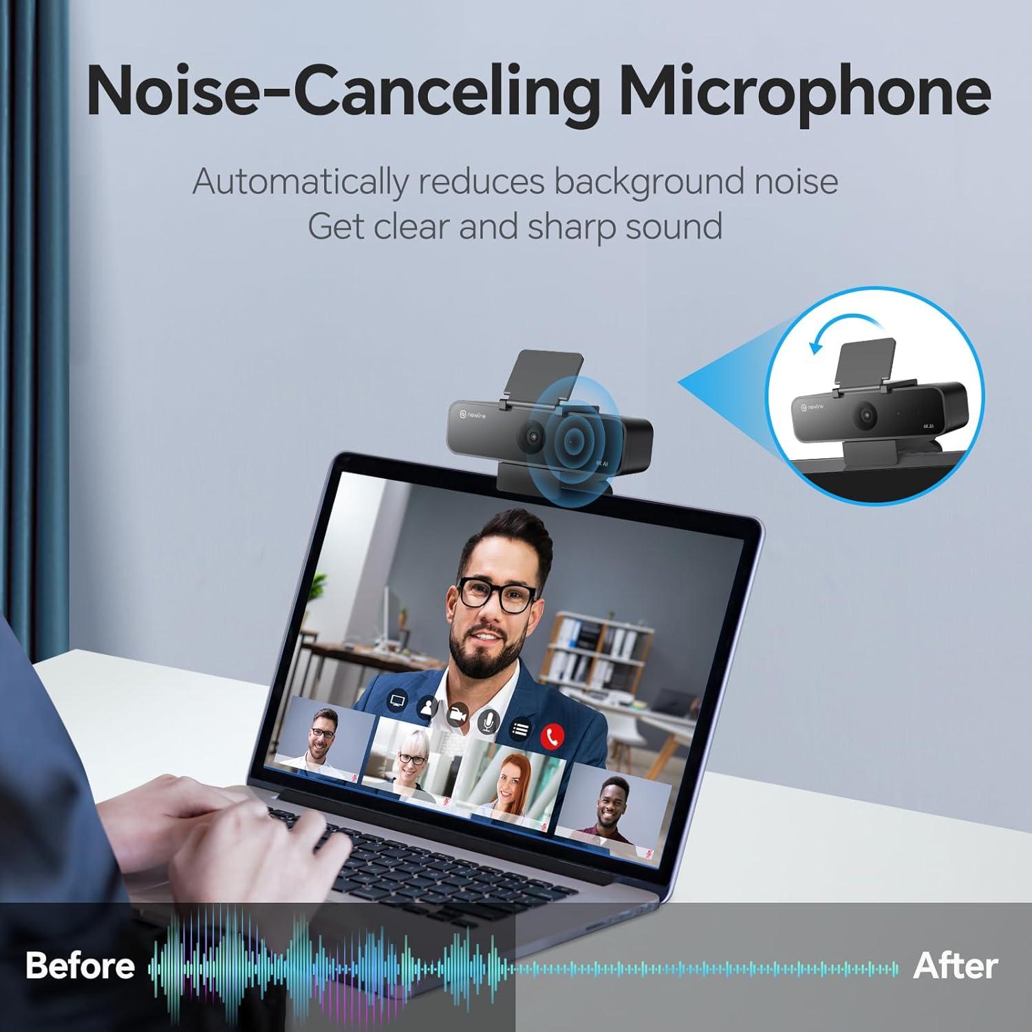 Cámara web 4K N newline NewEye 61 con AI y micrófono