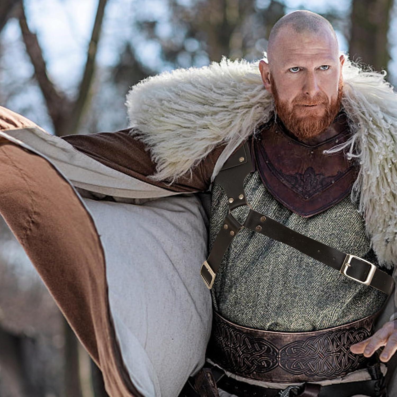 Funda de espada medieval unisex ajustable con correa negra