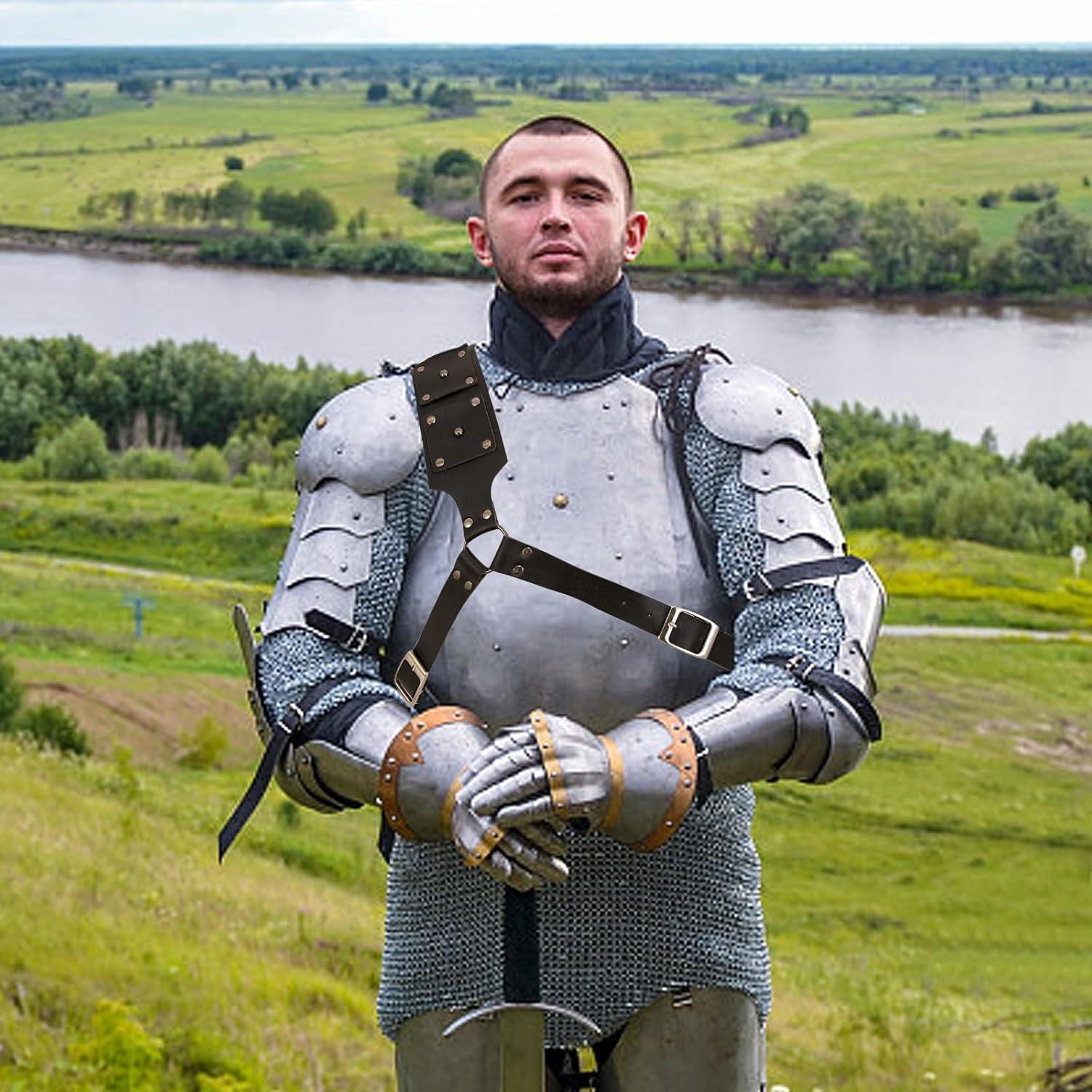 Funda de espada medieval unisex ajustable con correa negra