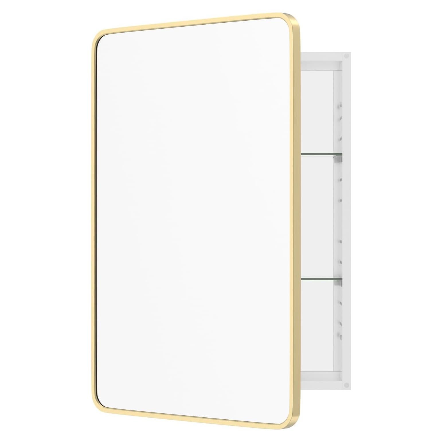 Armario de Medicina WallByond con Espejo 61x91 cm Dorado