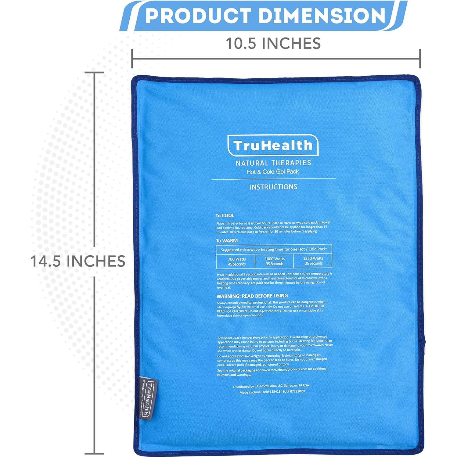 Compresa de Hielo Extra Grande TruHealth - Gel Frío y Caliente