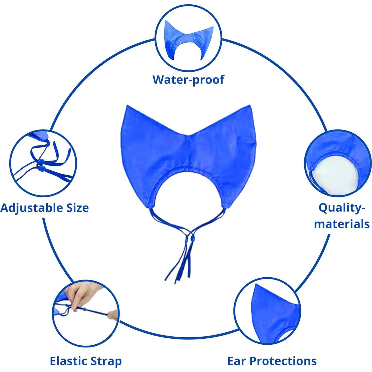 Conjunto de Gorro de Ducha y Cepillo para Gatos Homedy Azul