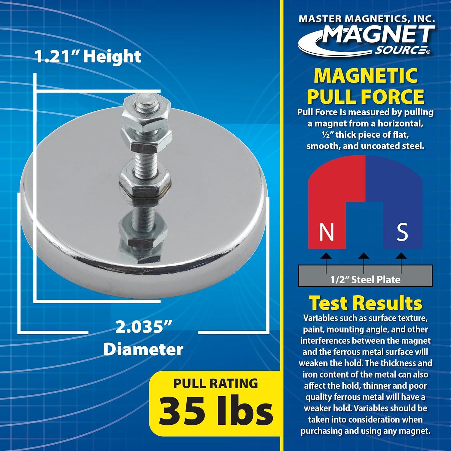 Imán Redondo Cerámico Master Magnetics 5.18 cm 15.88 kg Paquete 5