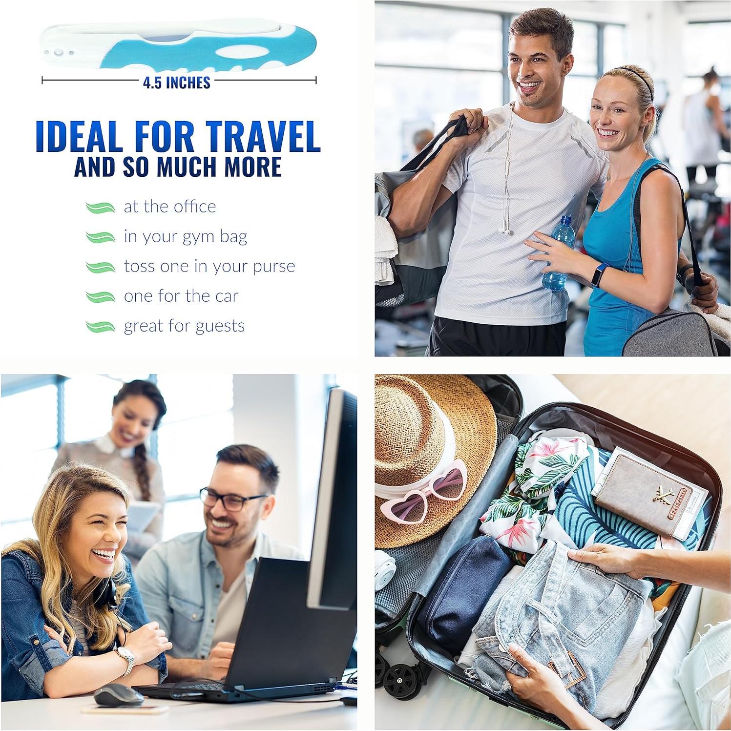 Kit de Cepillos de Dientes Plegables Lingito - 3 Paquetes con Pasta