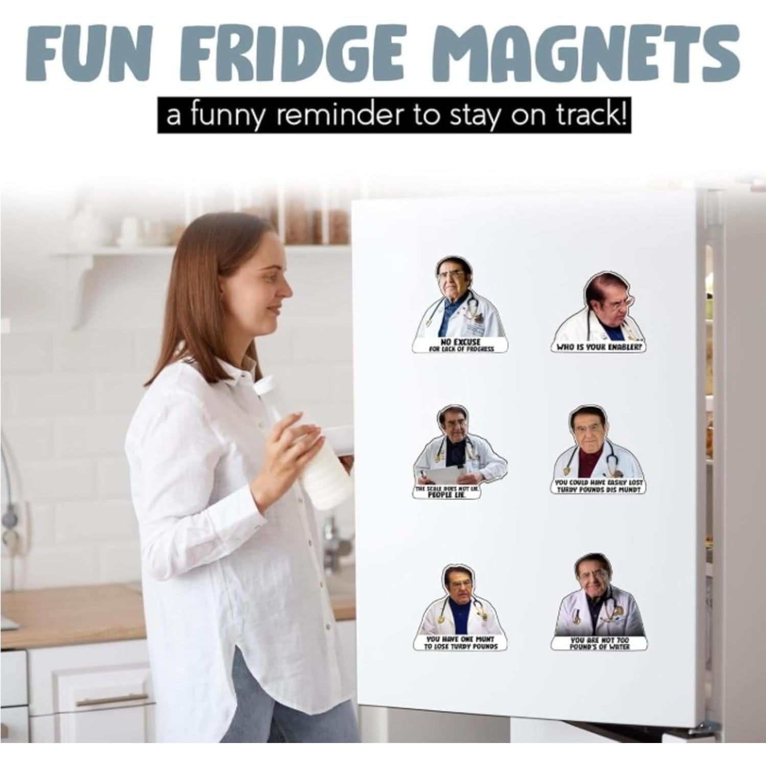 Paquete de 12 Imanes de Nevera Dr Now - Fuertes y Divertidos