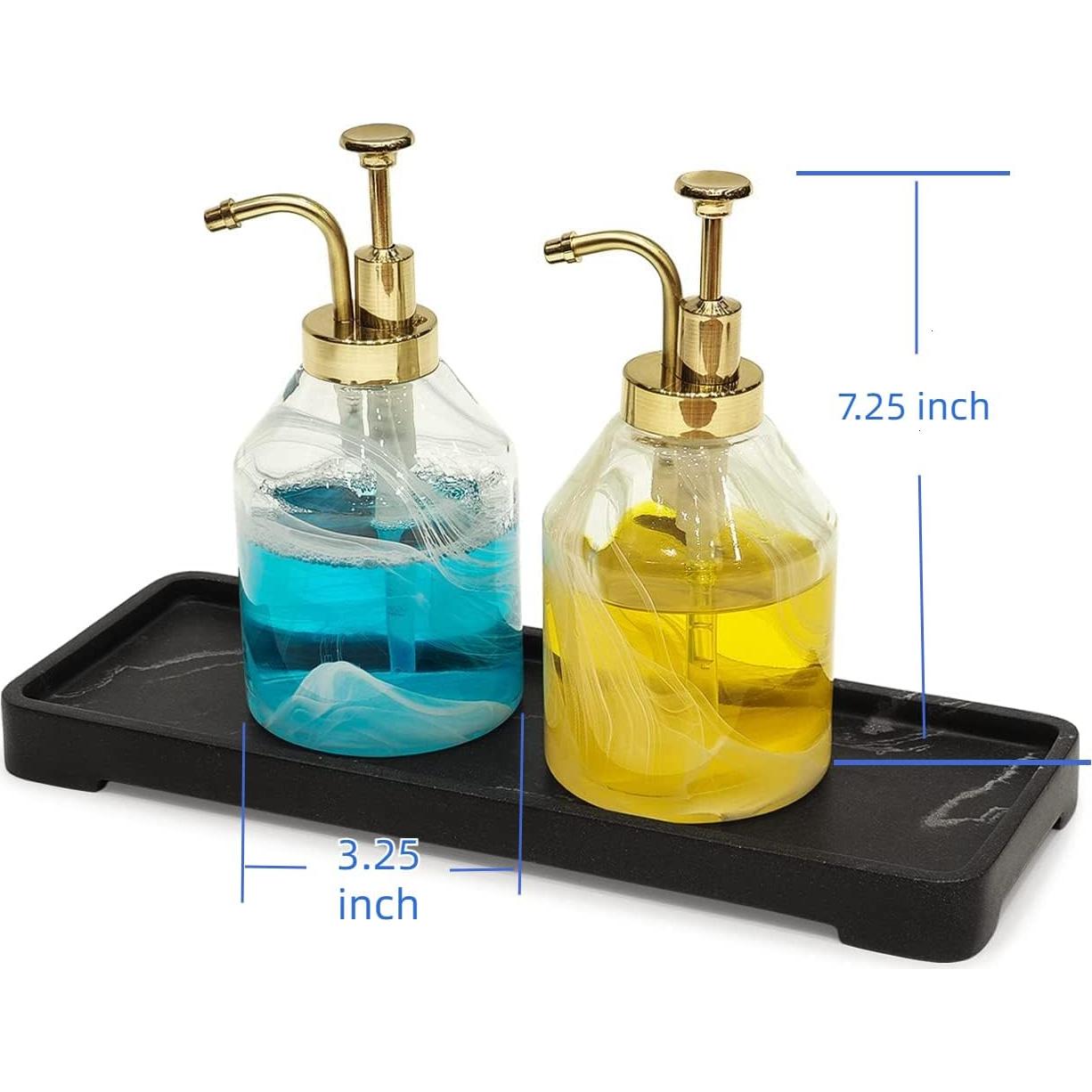 Juego de dispensadores de jabón Suanti 2 piezas vidrio 375ml