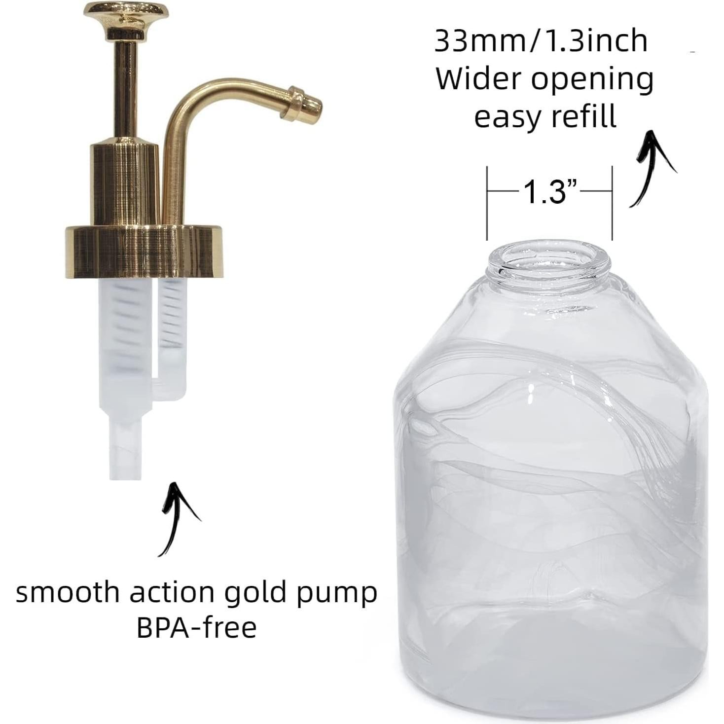 Juego de dispensadores de jabón Suanti 2 piezas vidrio 375ml