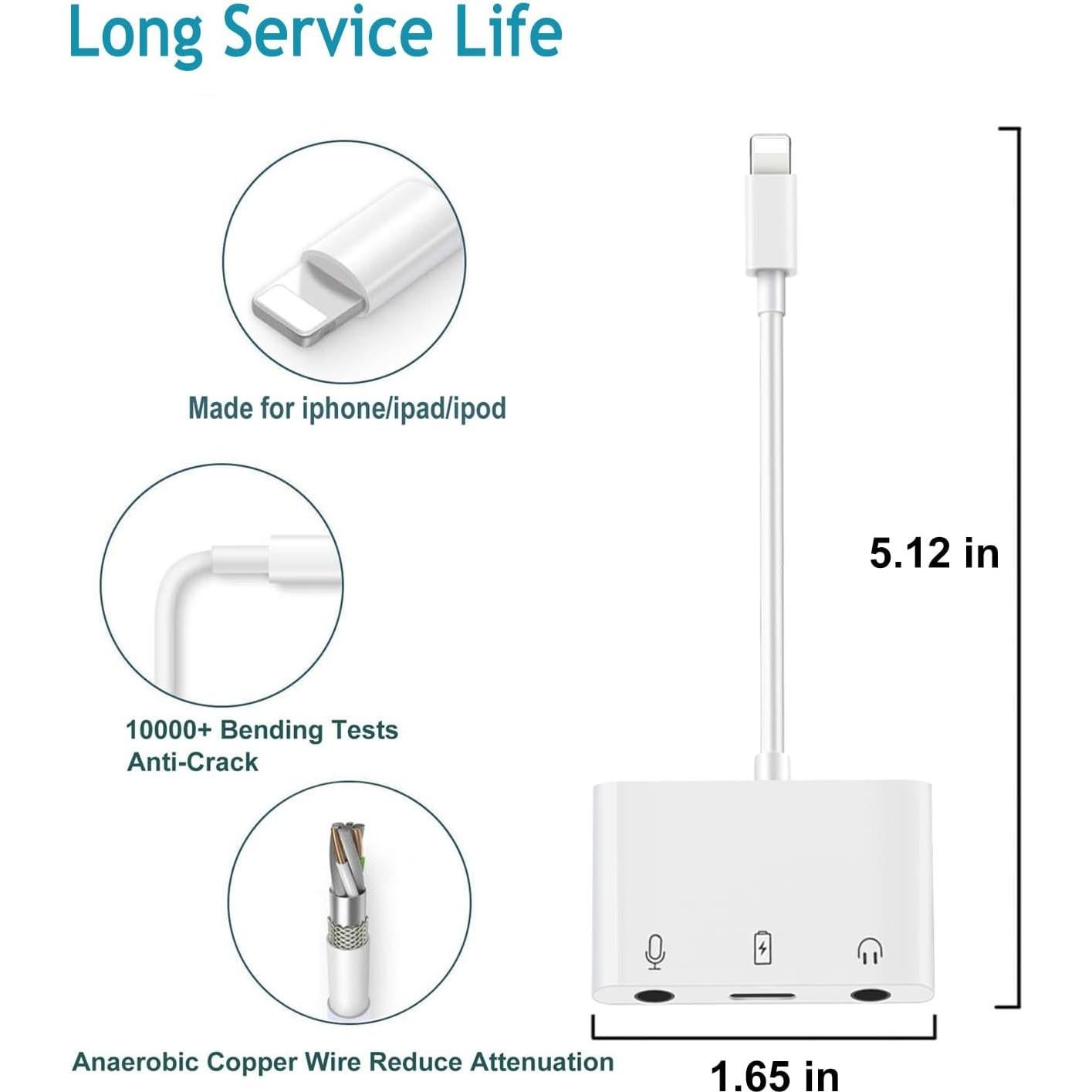 Adaptador de Micrófono Ceotsak Lightening a 3.5mm para iPhone