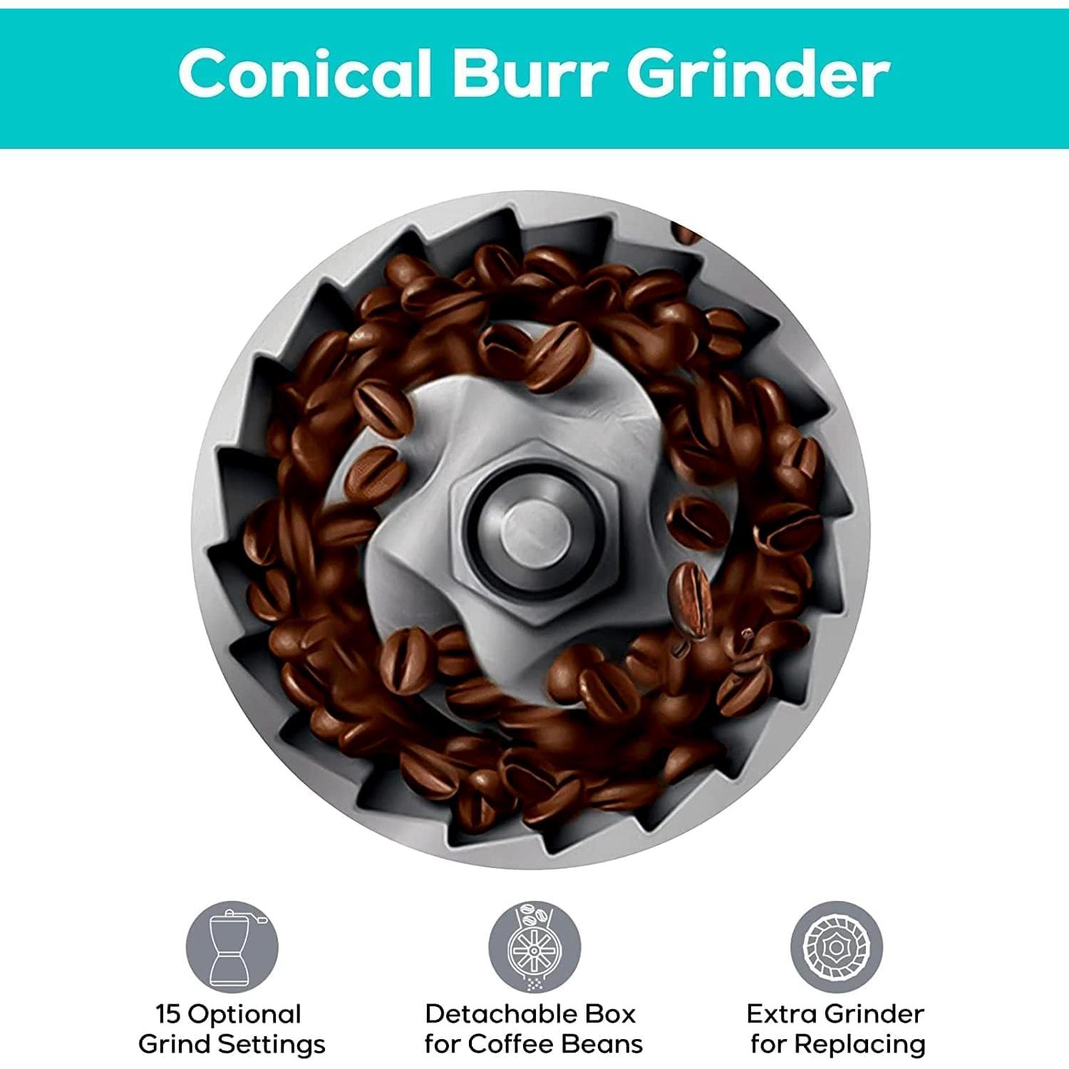 Máquina de Espresso CASABREWS 5700Gense con Molinillo y Varilla de Vapor