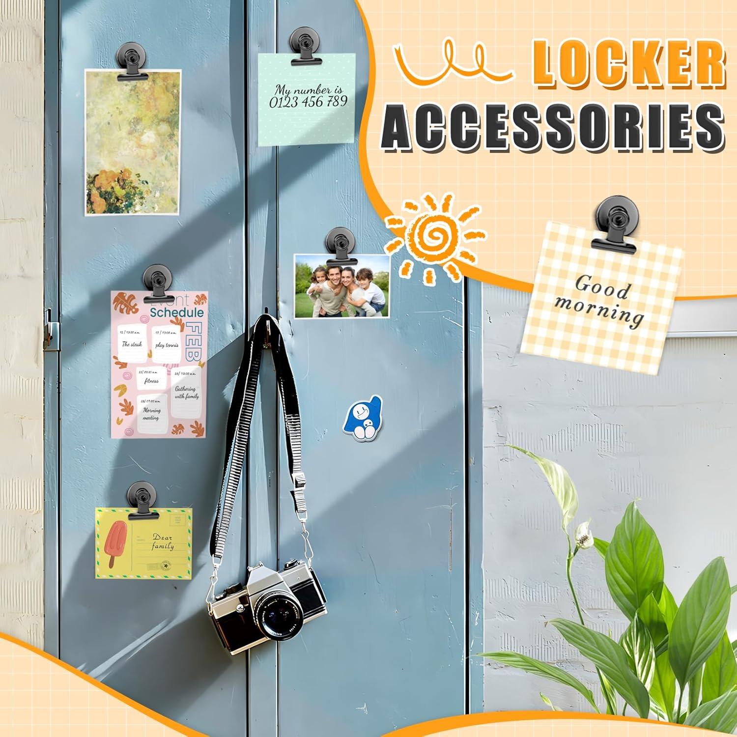 12 Piezas Imán de Nevera Grtard Clips Magnéticos Negro