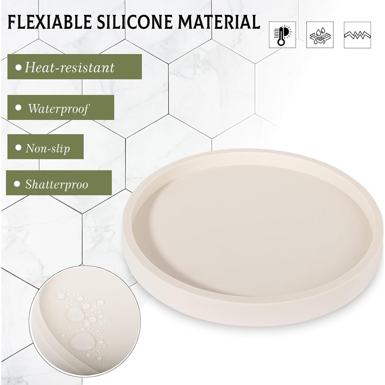 Bandeja de Silicona Heagoale Redonda 20.32 cm Beige