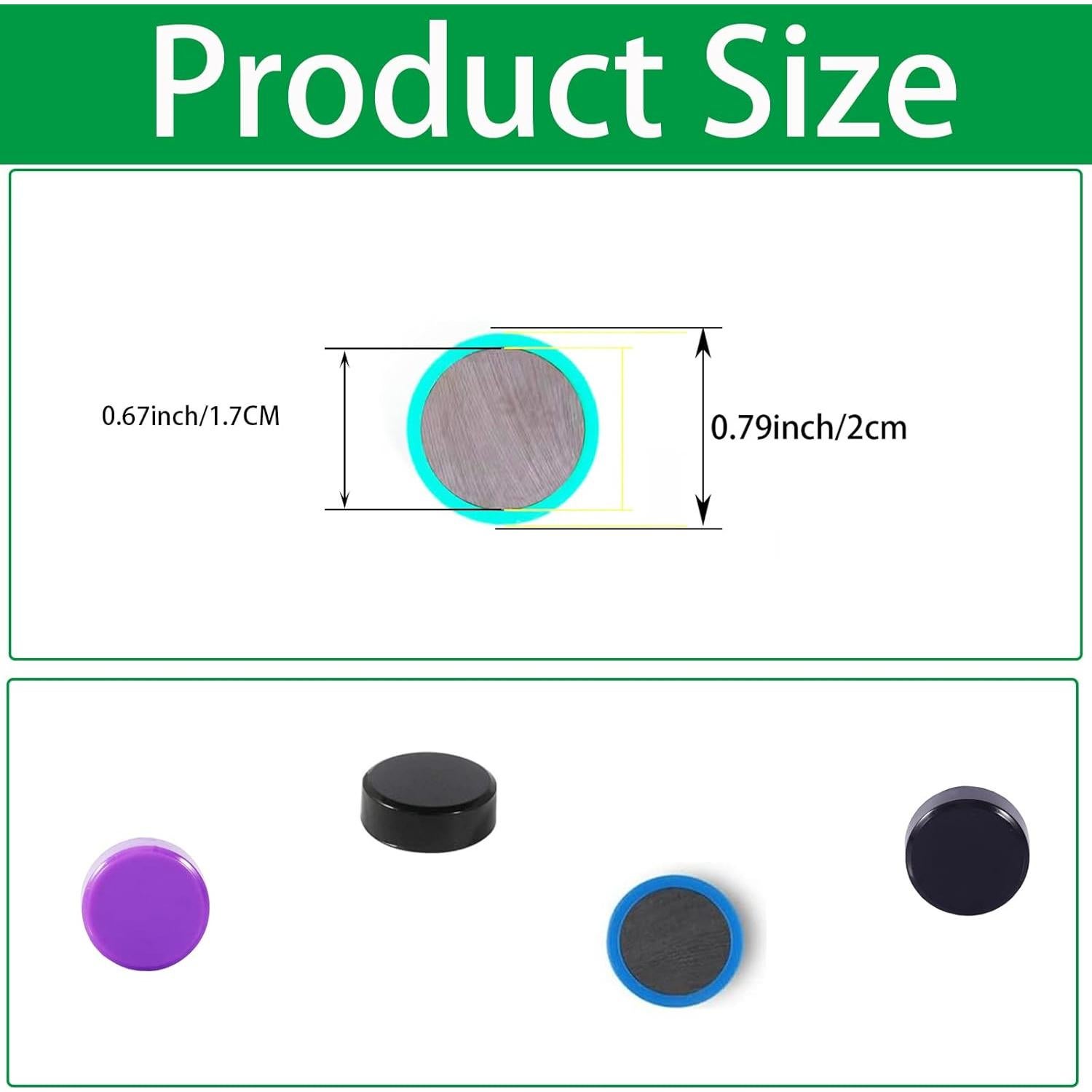 Imanes de Nevera PYJLBX 20 Piezas Multicolor Redondos