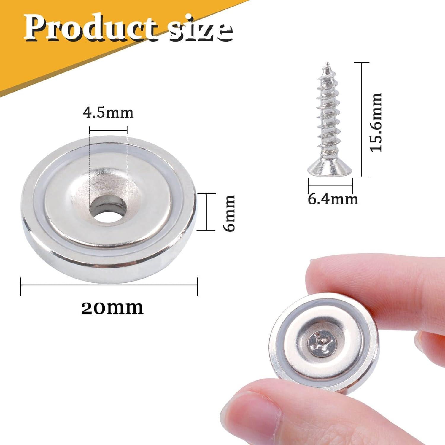 12 Imanes de Neodimio MIN CI 20mm Alta Resistencia